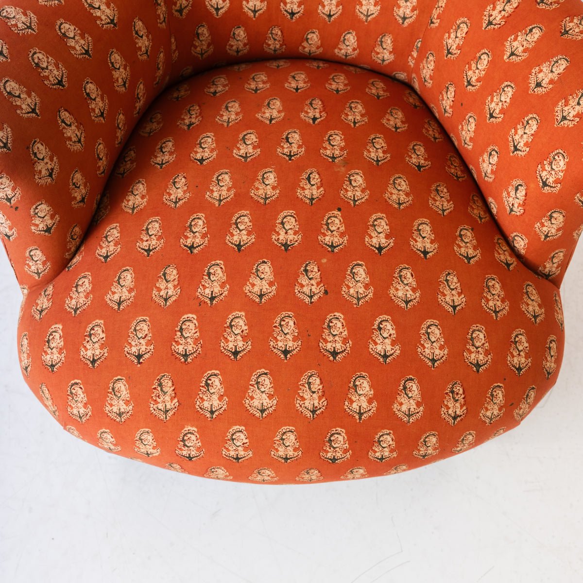 Pair of Vintage Block Print Arm Chairs | Bimala Saffron - elsie green - Furniture