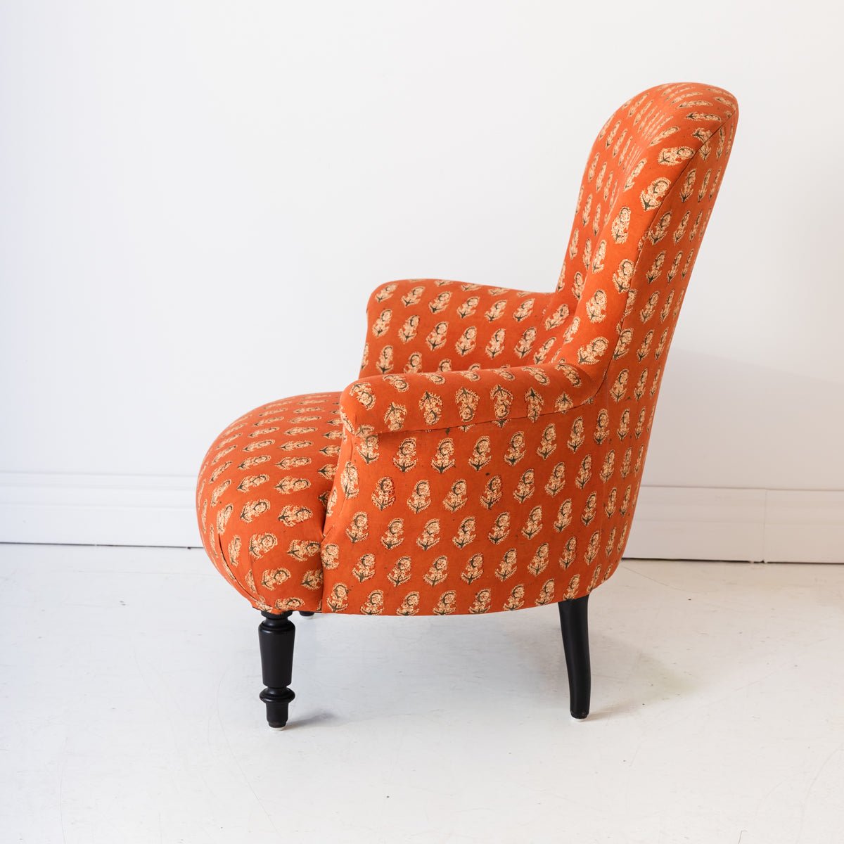 Pair of Vintage Block Print Arm Chairs | Bimala Saffron - elsie green - Furniture