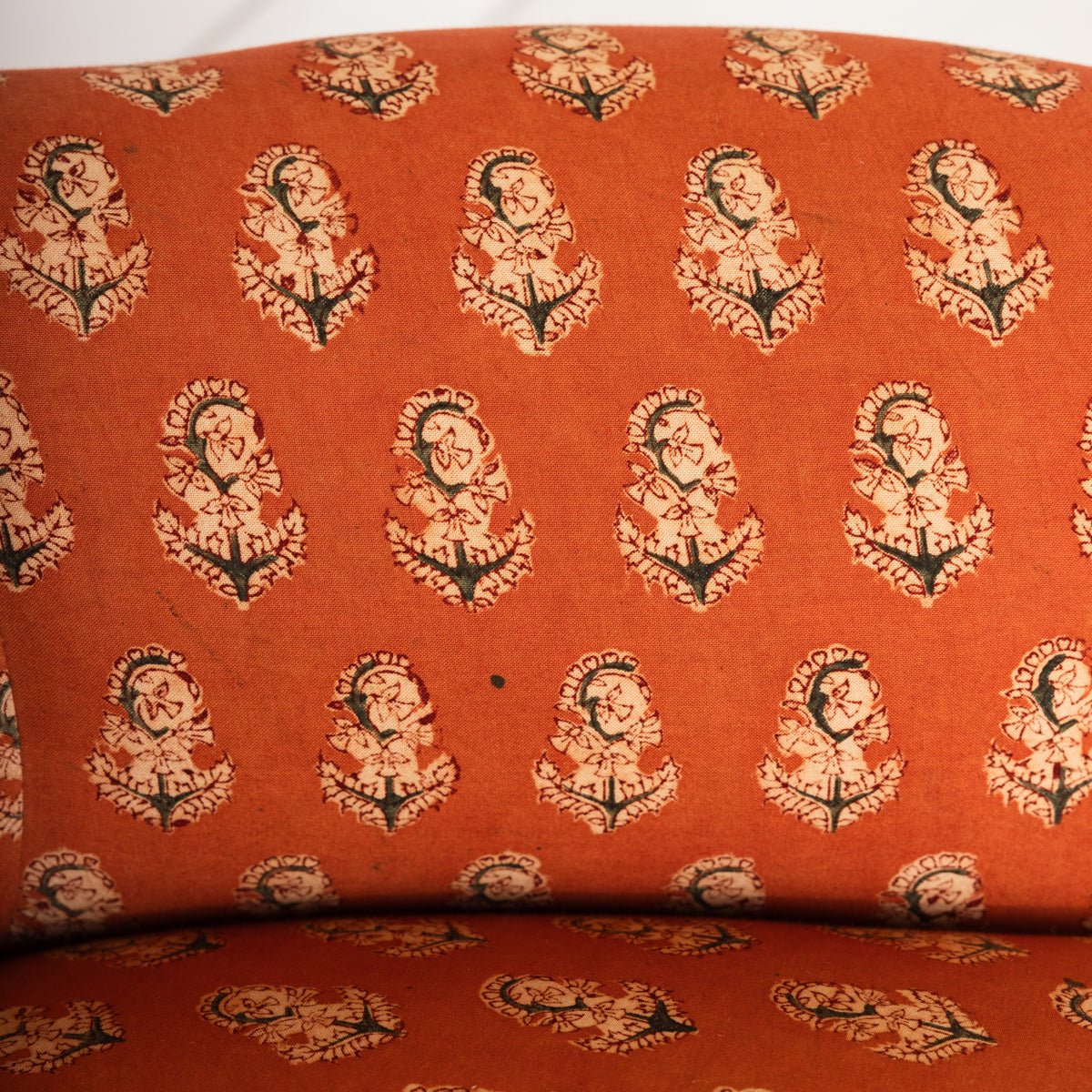 Pair of Vintage Block Print Arm Chairs | Bimala Saffron - elsie green - Furniture
