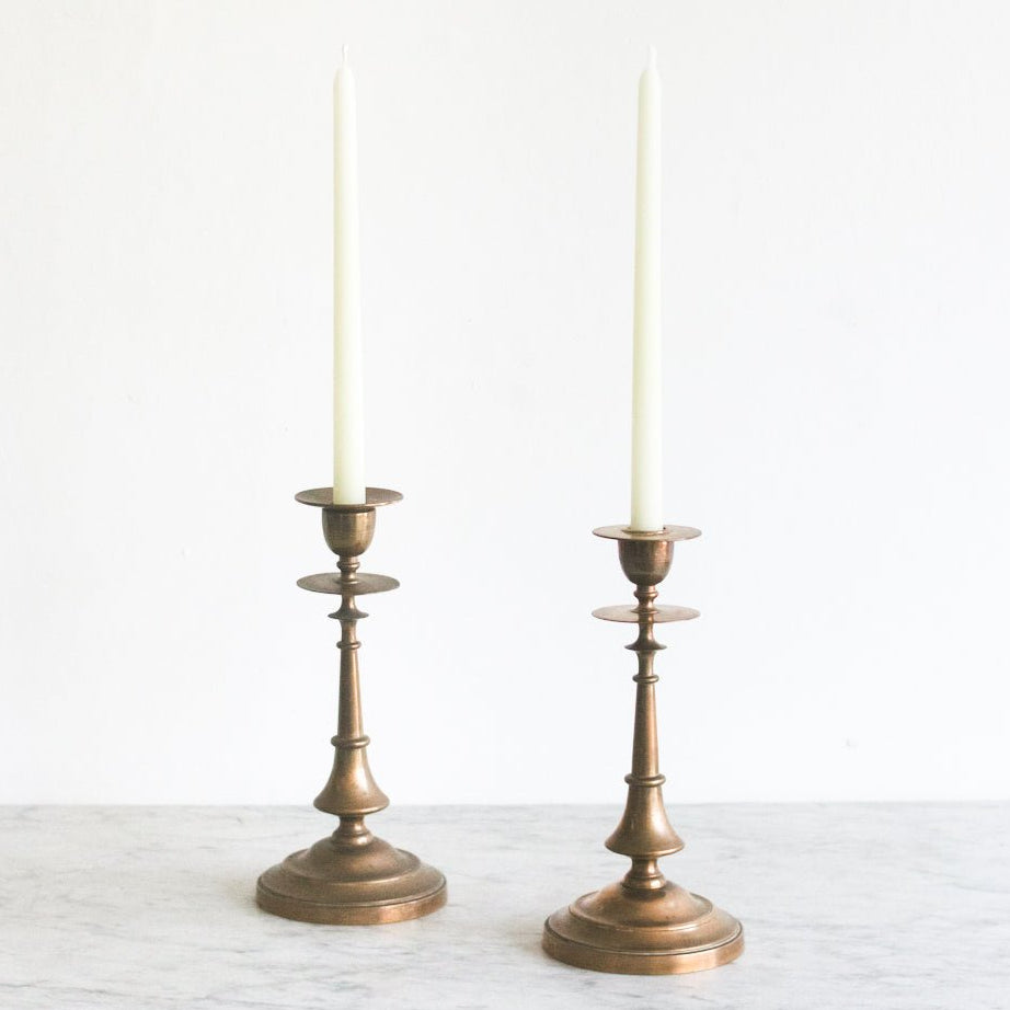 Pair of Vintage Copper Candlesticks - elsie green - decor
