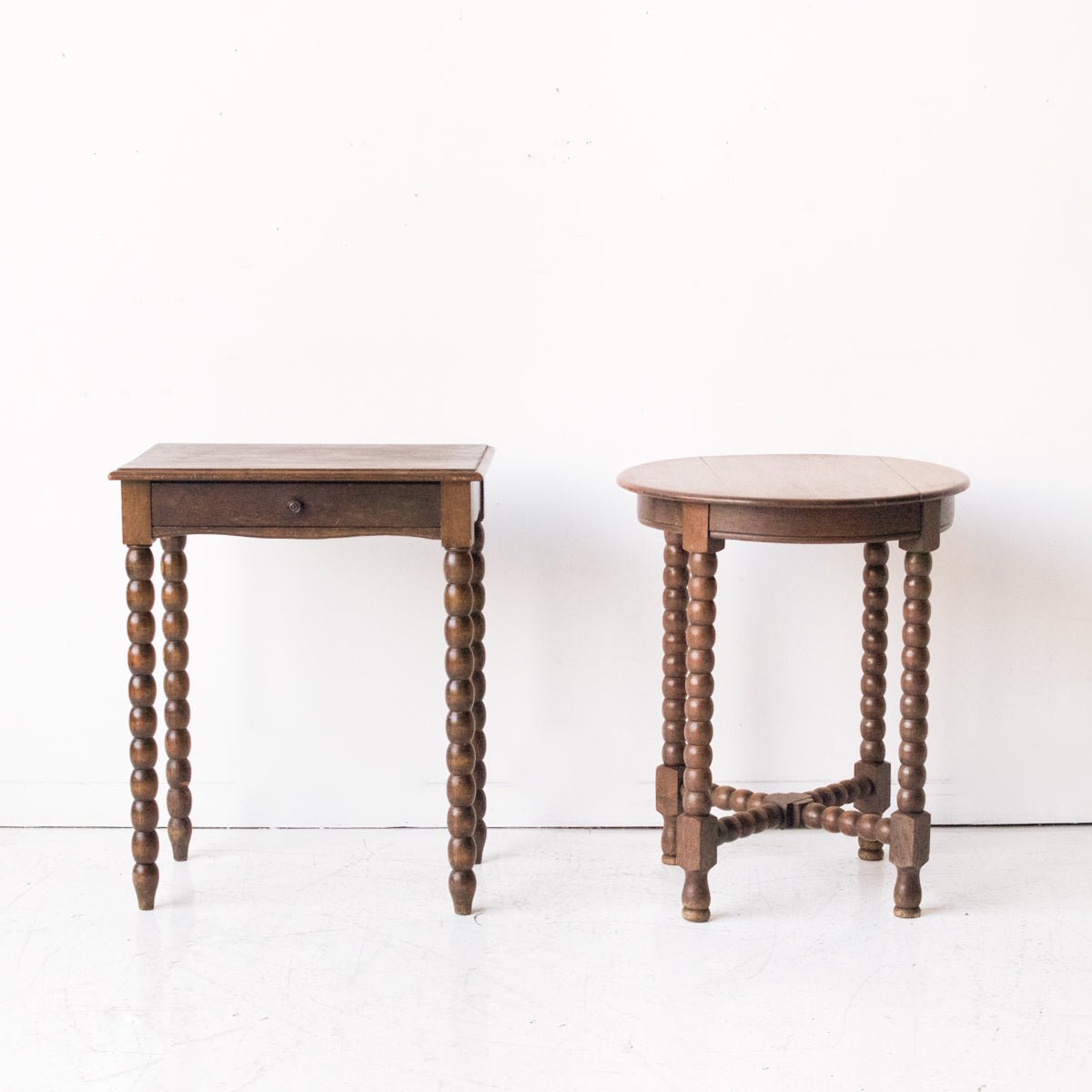 Pair of Vintage Spindle Bedside Tables - elsie green - furniture