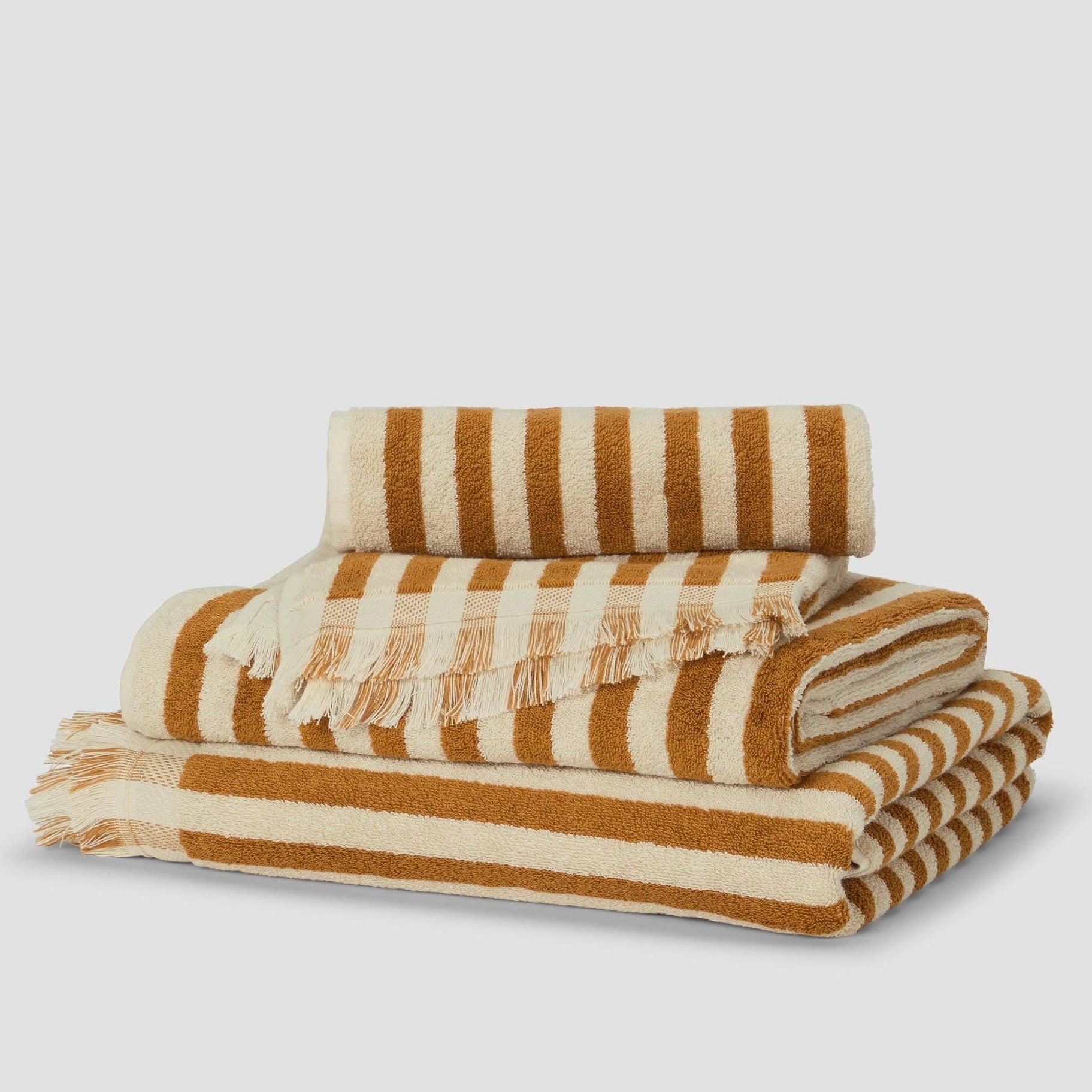 Pembroke Stripe Cotton Towel - elsie green - Textiles