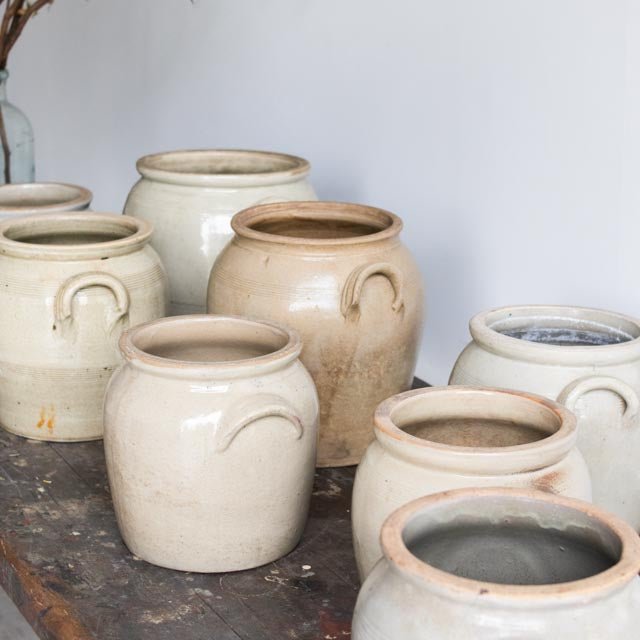 Perfectly Imperfect Vintage Stoneware Crock - elsie green - the french kitchen