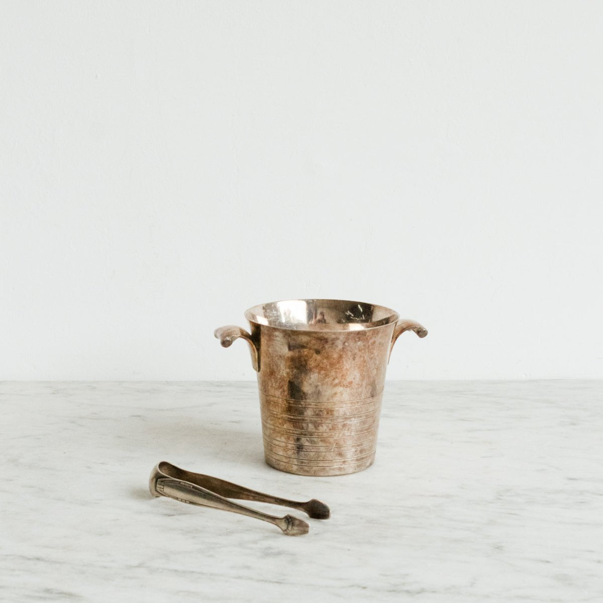Petite Art Deco Ice Bucket With Silver Ice Tongs - elsie green - The French Kitchen