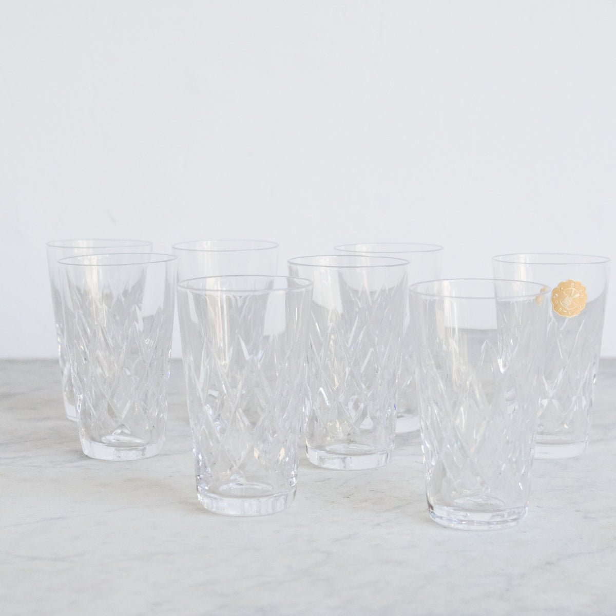 Petite Cut Crystal Glass Set Of 8 - elsie green - The French Kitchen