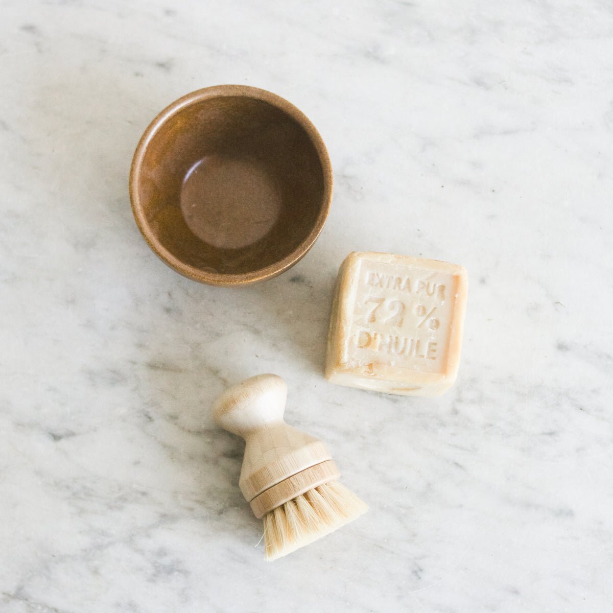 Petite Digoin Stoneware Bowl w/ Soap & Brush - elsie green - The French Kitchen