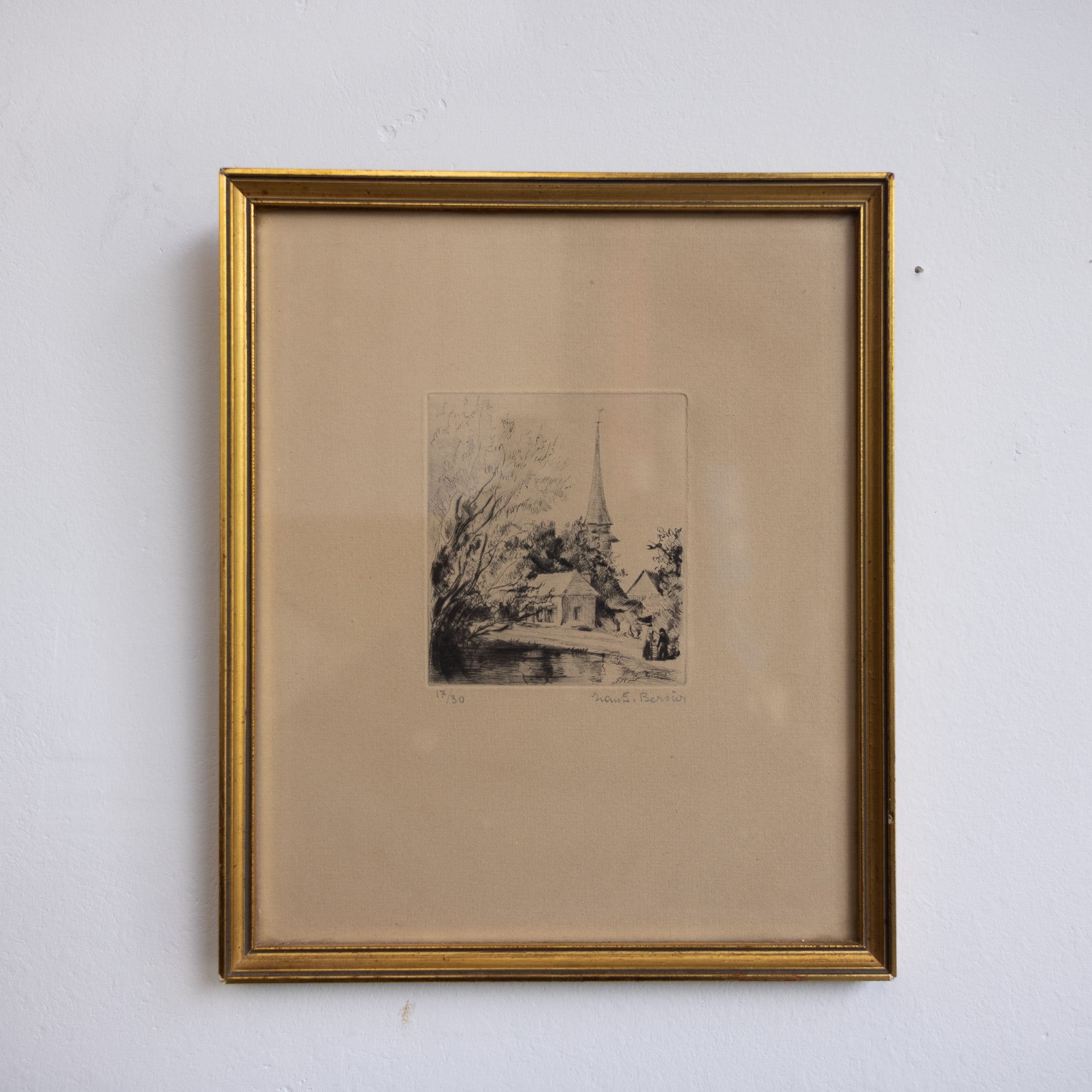 Petite Etching with Chapel | Bersier - elsie green - art