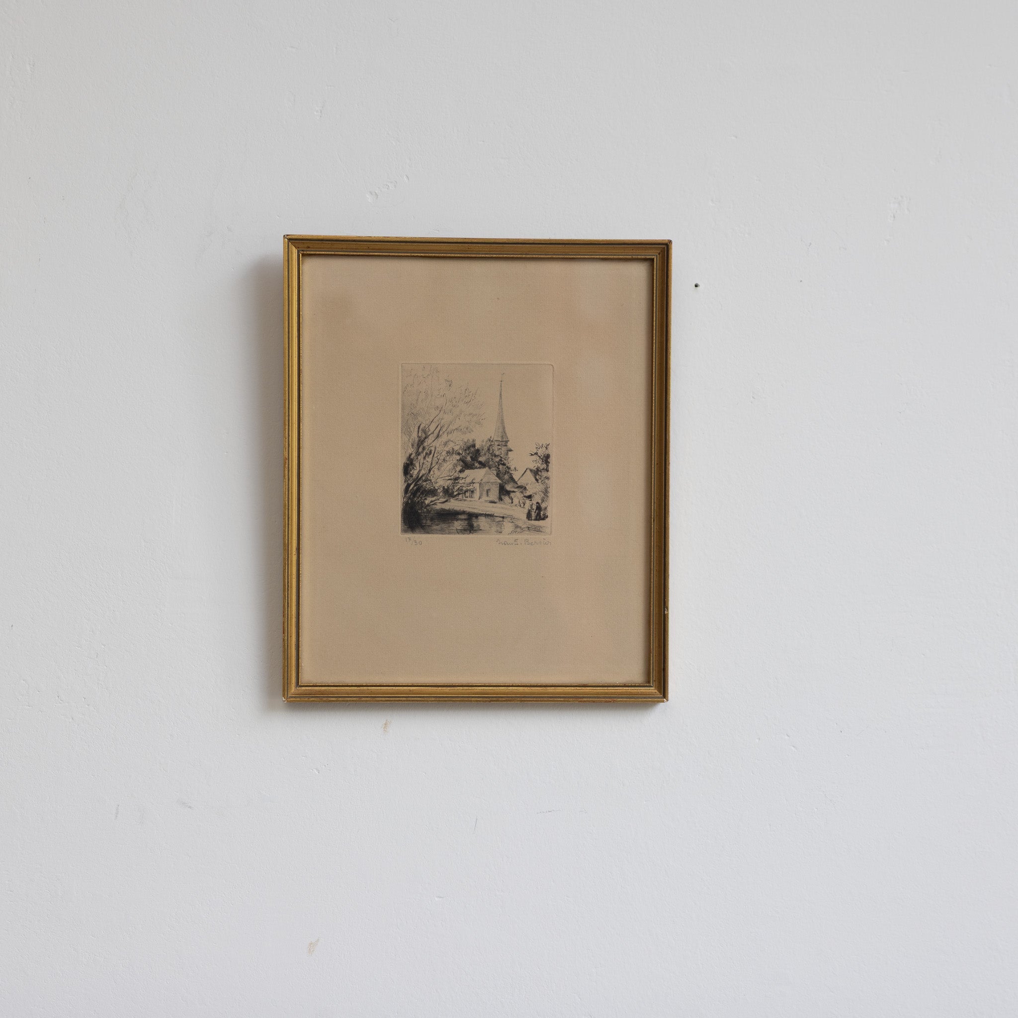 Petite Etching with Chapel | Bersier - elsie green - art