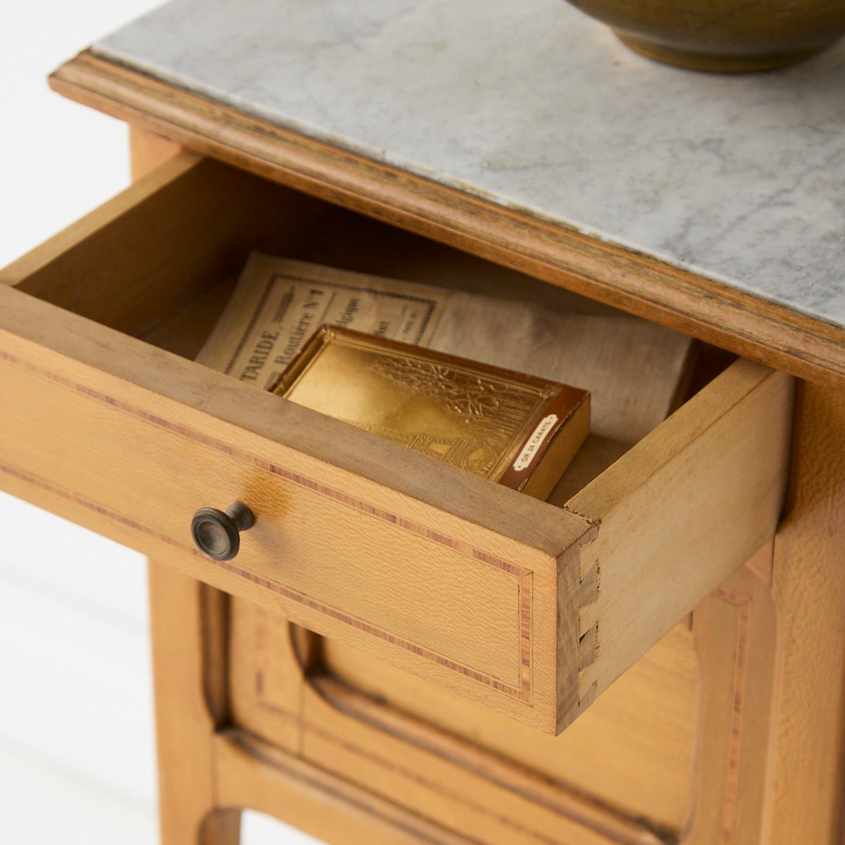 Petite Marble Bedside Table - elsie green - furniture