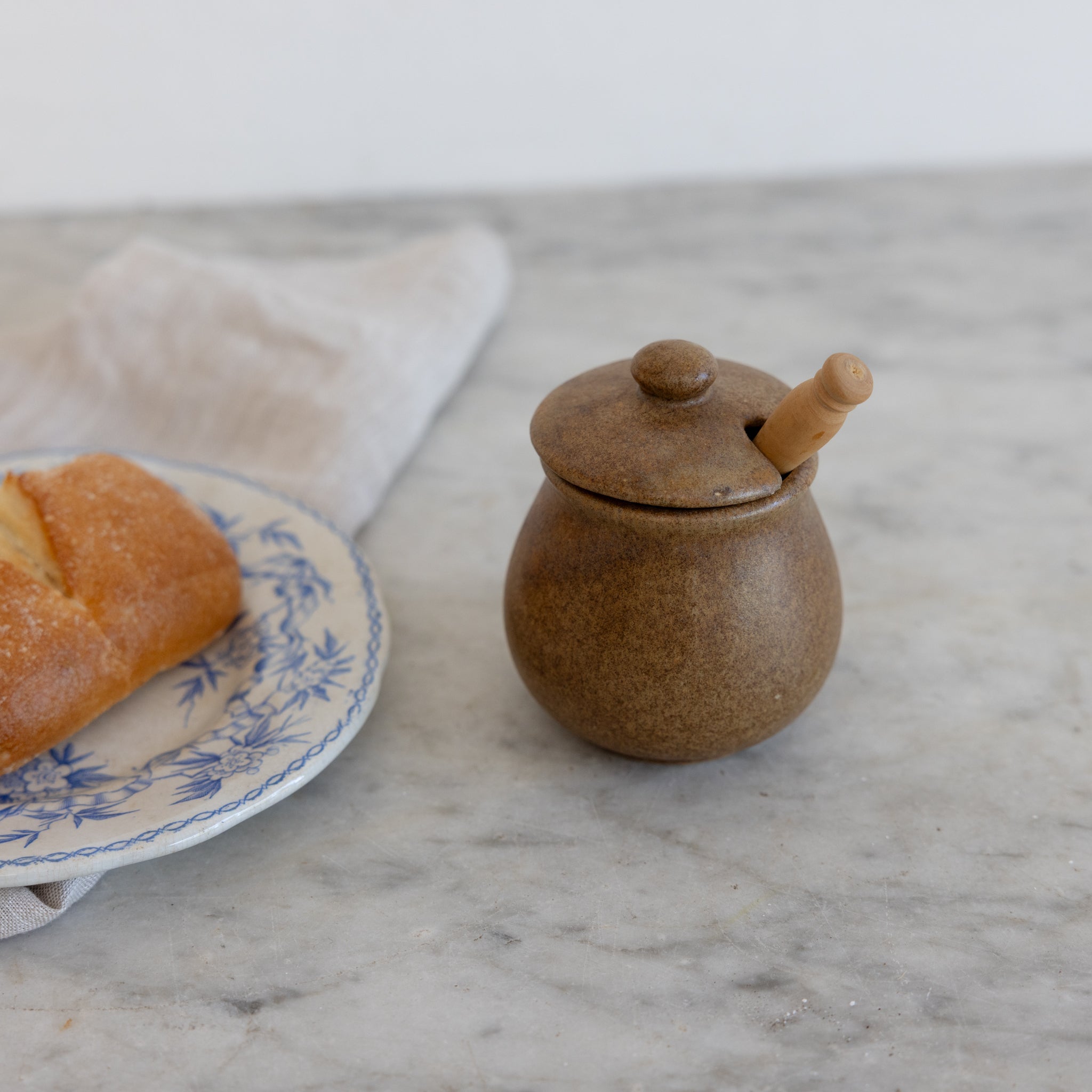 Petite Mustard Pot with Mustard Spoon - elsie green - the french kitchen