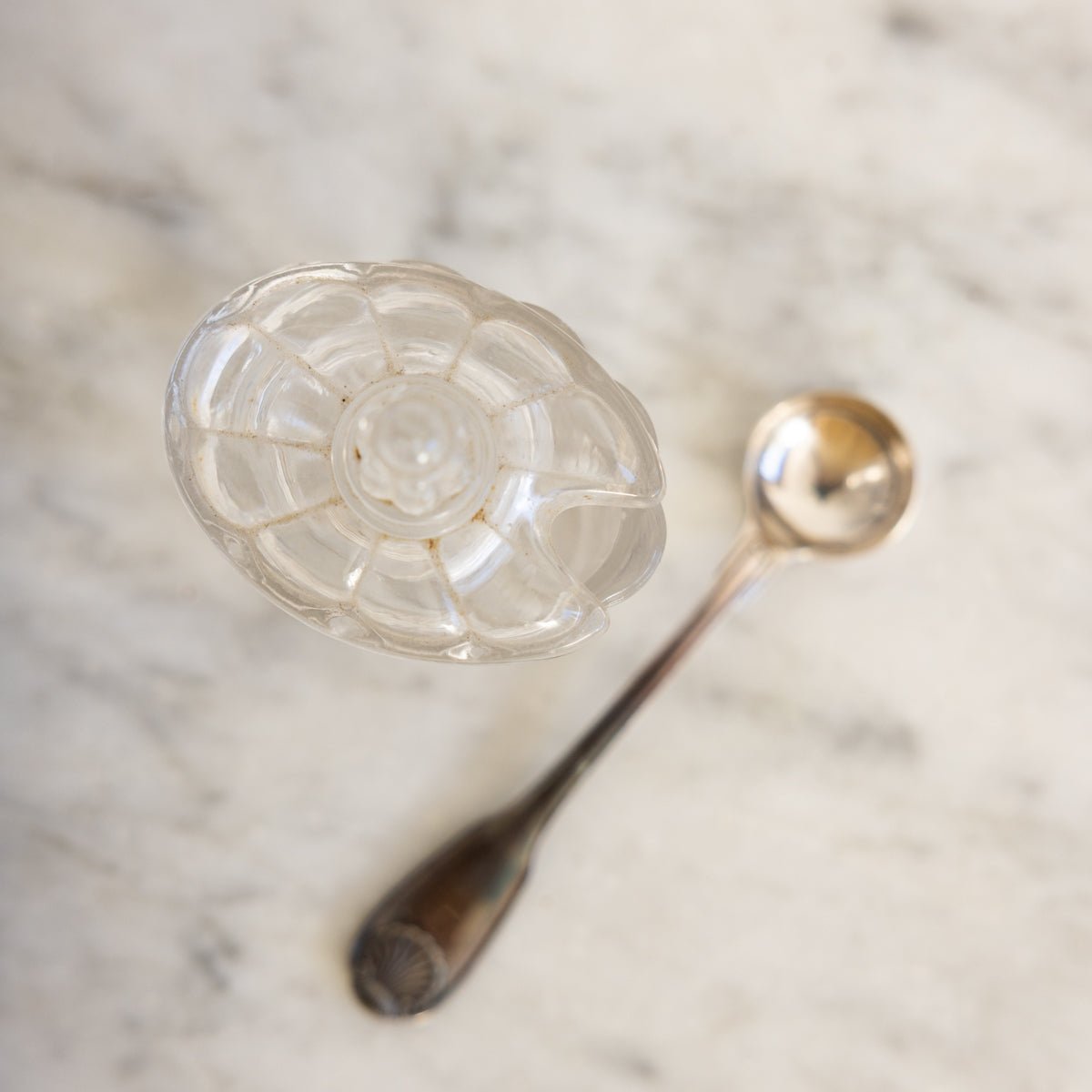 Petite Oval Mustard Pot with Silver Spoon - elsie green - the french kitchen