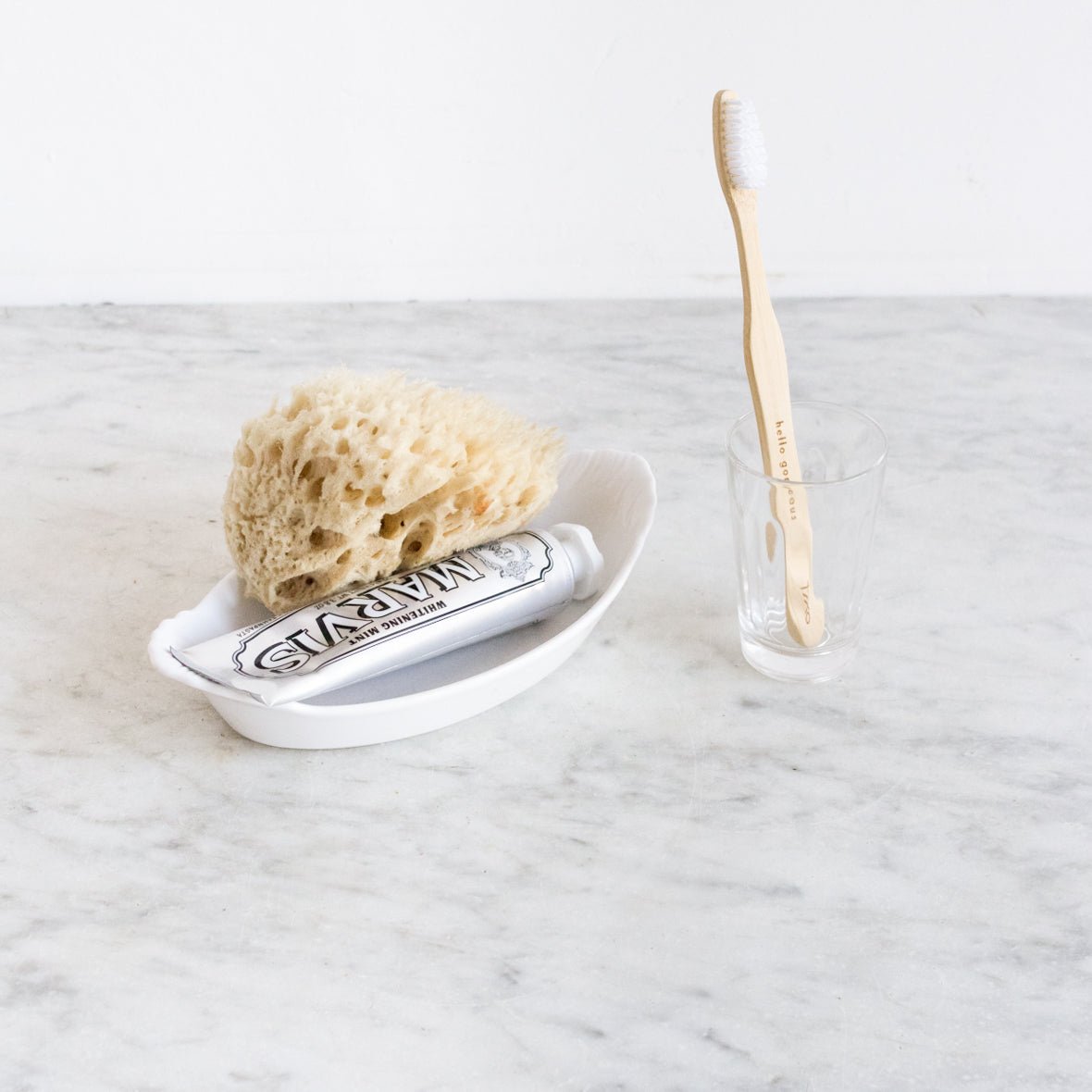 Petite Oval Porcelaine Baker with Blown Glass Tumbler - elsie green - The French Kitchen