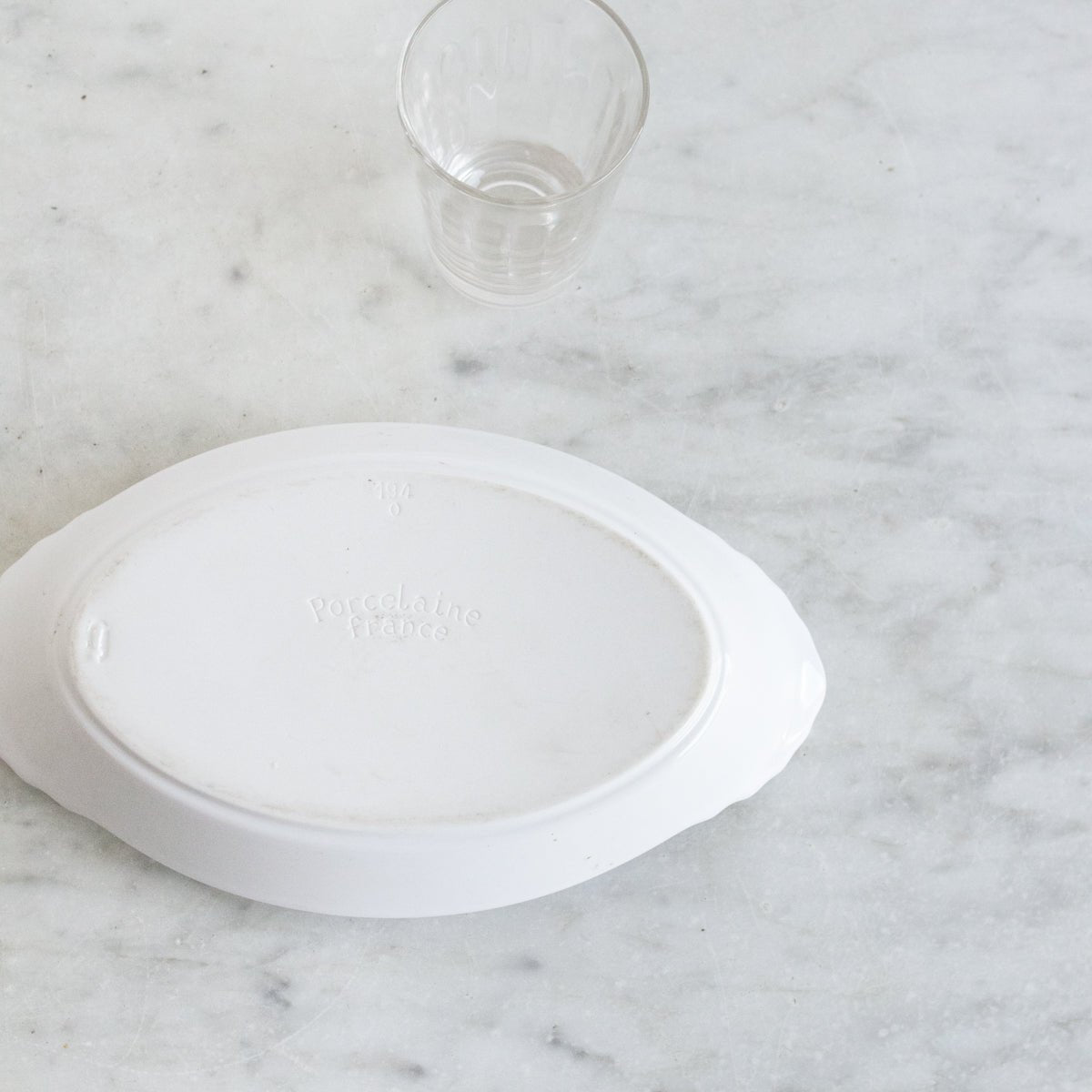 Petite Oval Porcelaine Baker with Blown Glass Tumbler - elsie green - The French Kitchen