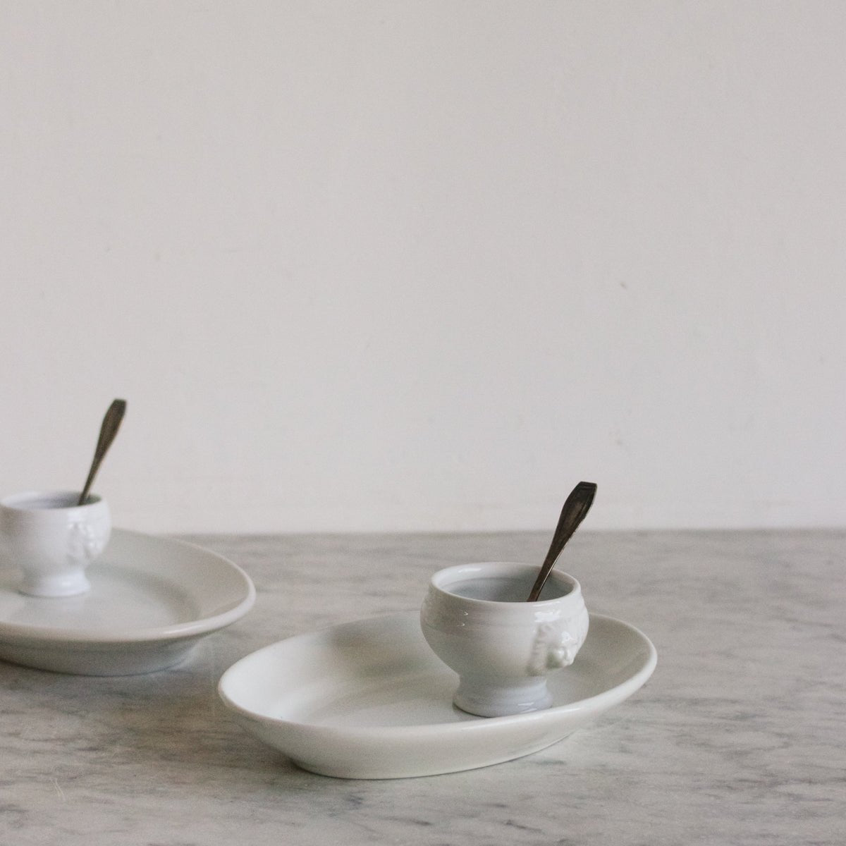 Petite Oval Tray with Lion Bowl & Silver Spoon - elsie green - The French Kitchen
