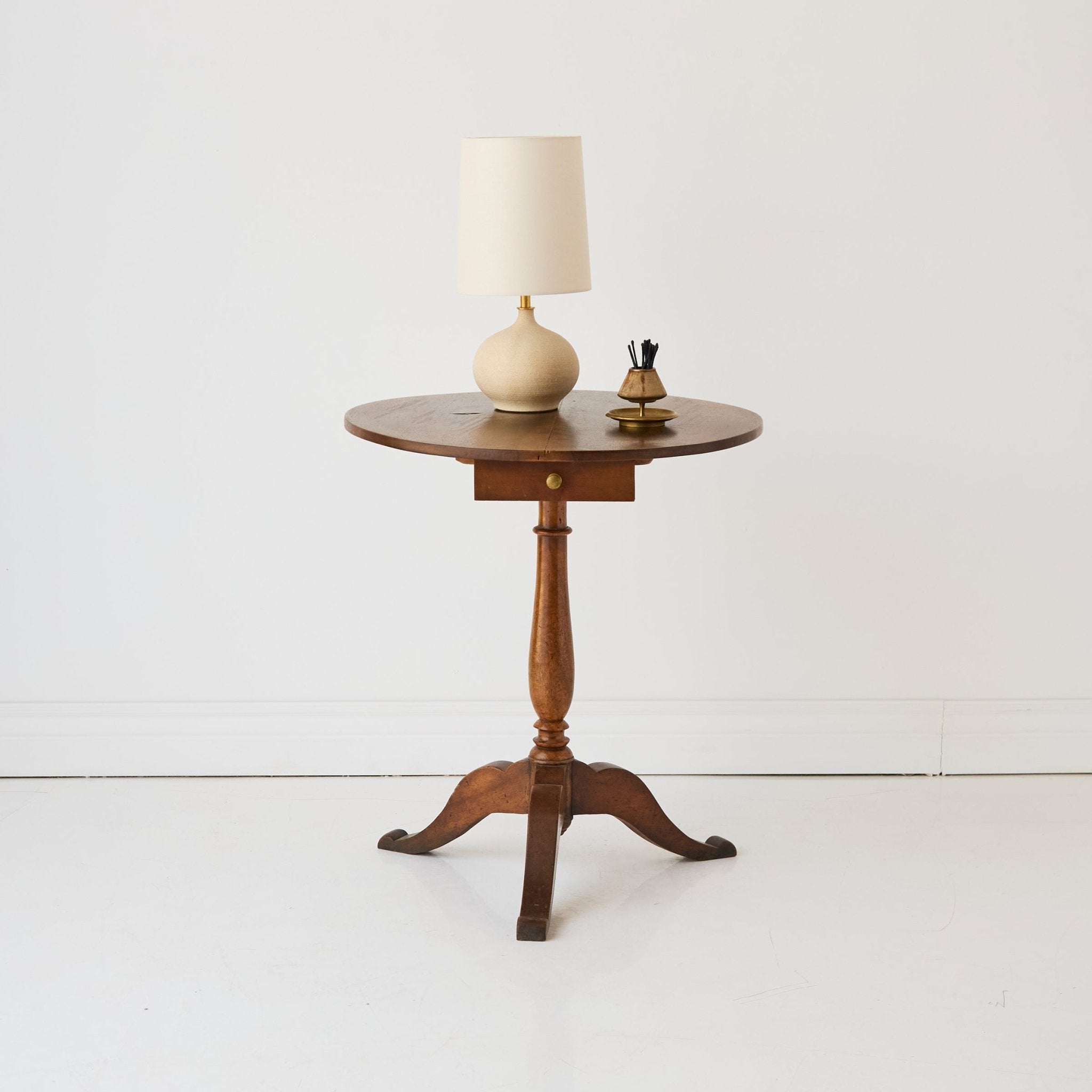 Petite Pedestal Side Table - elsie green - furniture