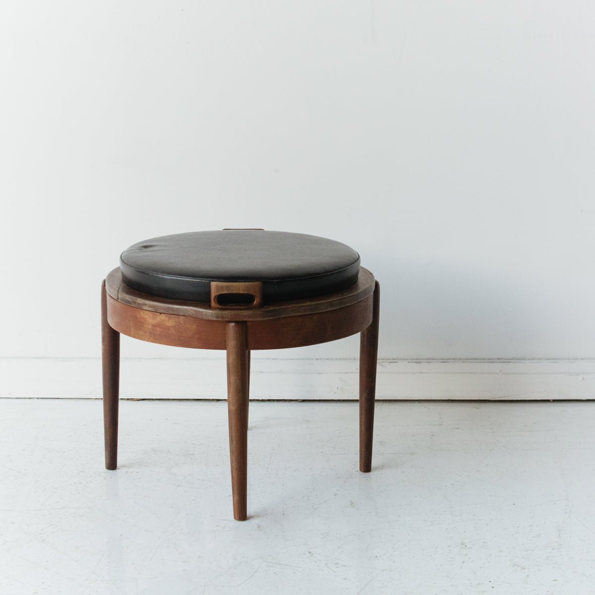 Petite Side Table with Leather Top - elsie green - furniture