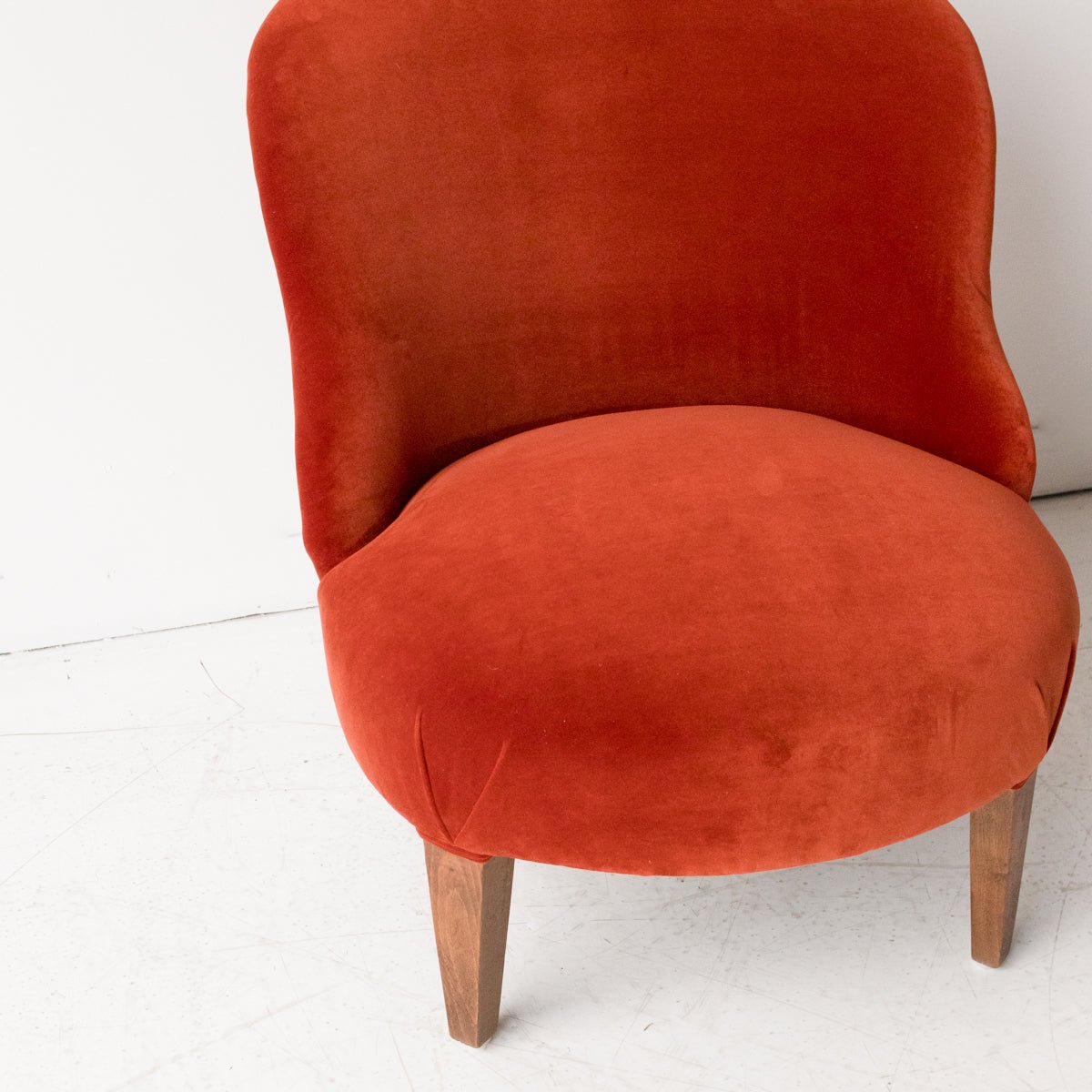 Petite Slipper Chair | Burnt Orange Velvet - elsie green -