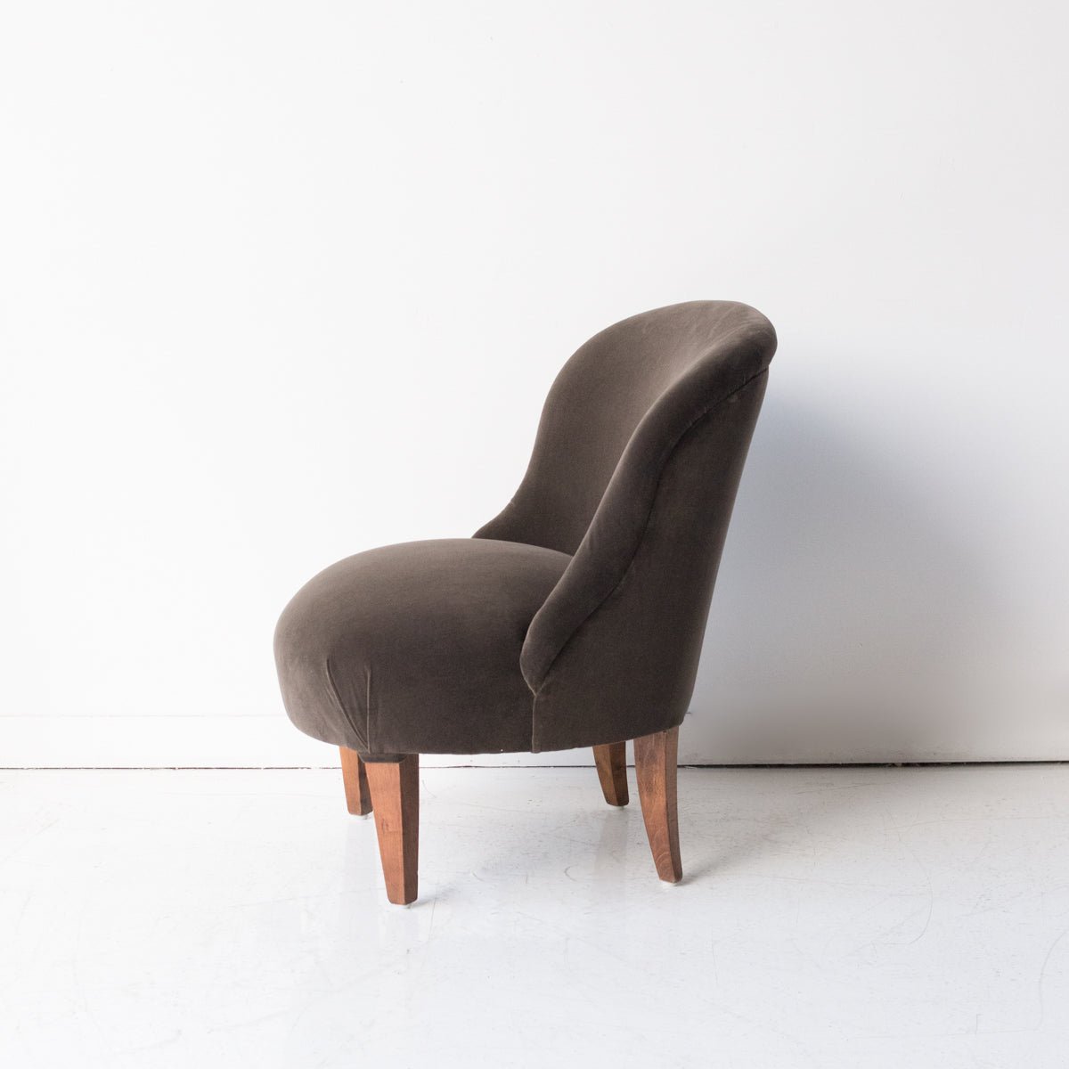 Petite Slipper Chair | Chocolate Velvet - elsie green -