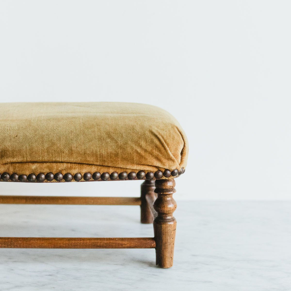 Petite Velvet Stool - elsie green - furniture