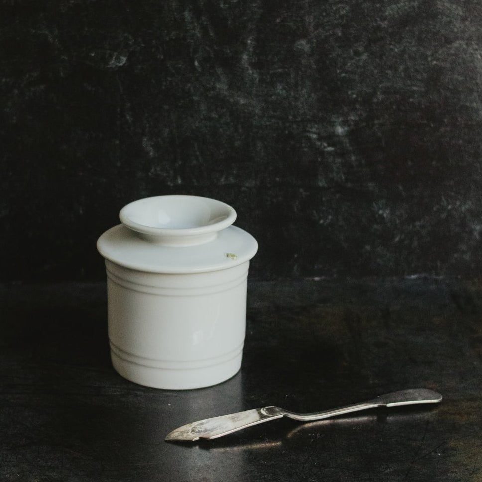 Porcelain Butter Keeper With Ercuis Butter Knife - elsie green - The French Kitchen