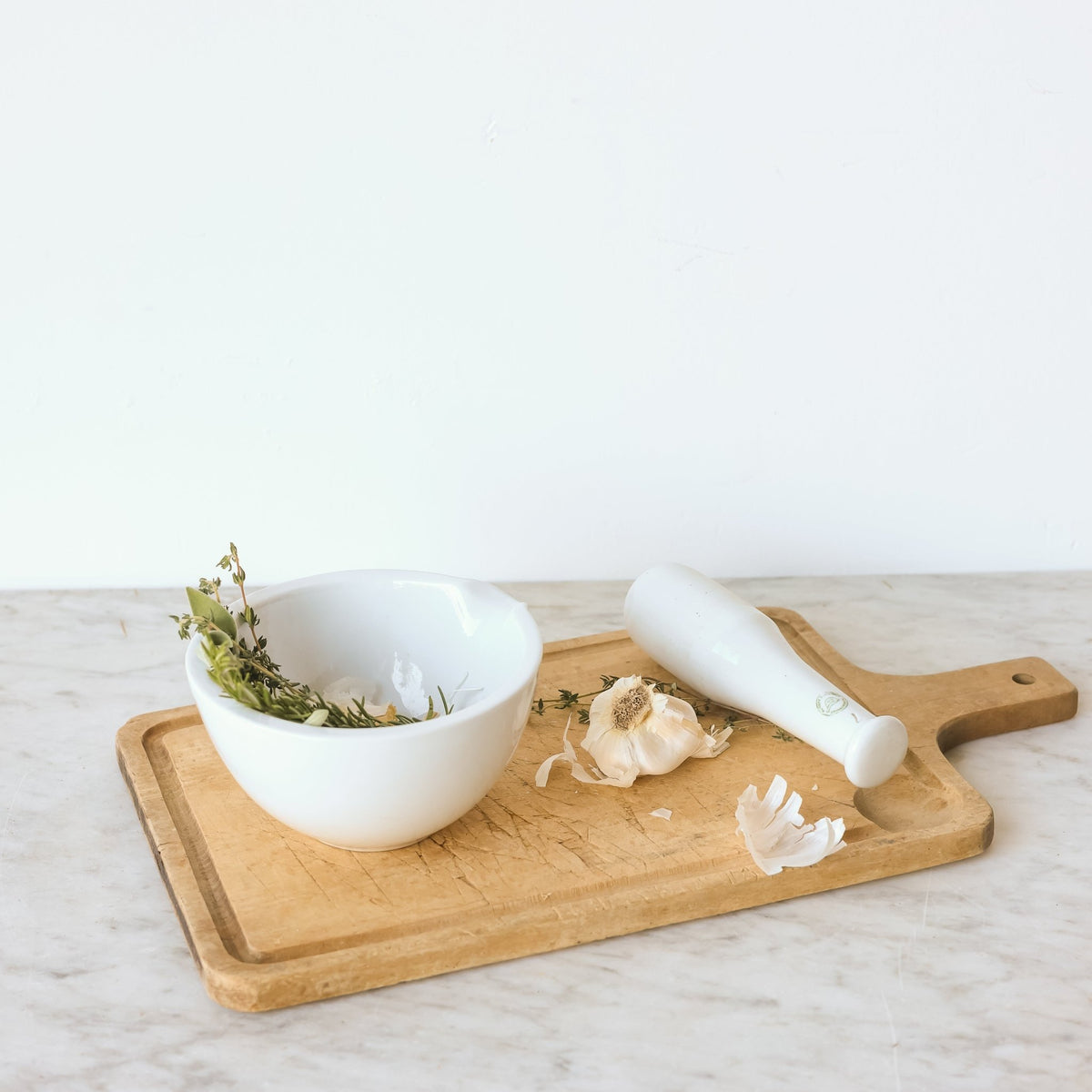 Porcelain Mortar & Pestle - elsie green - The French Kitchen