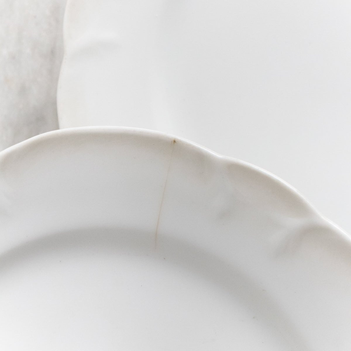 Porcelain Scalloped Edge Salad Plate Set of 6 - elsie green - The French Kitchen