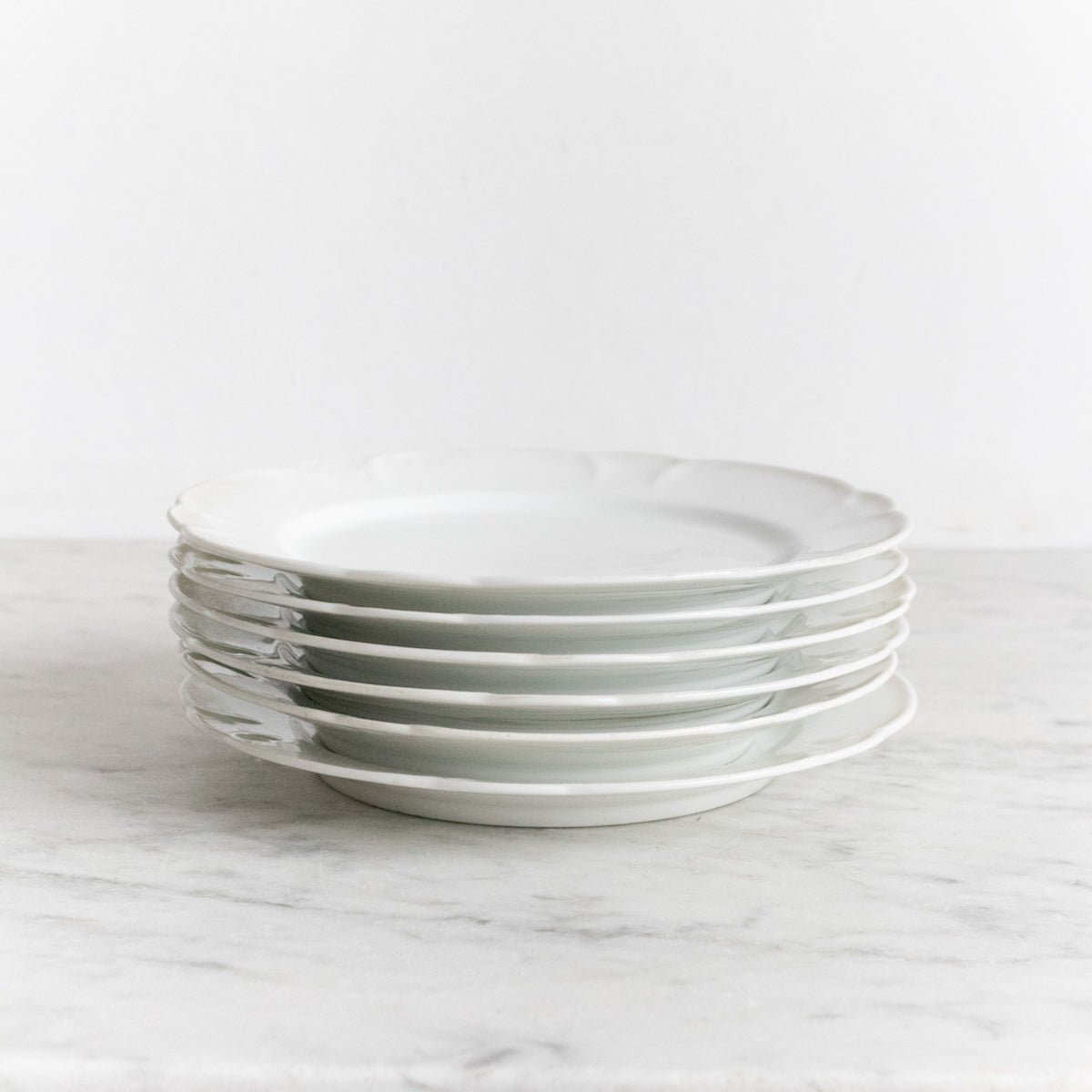 Porcelain Scalloped Edge Salad Plate Set of 6 - elsie green - The French Kitchen