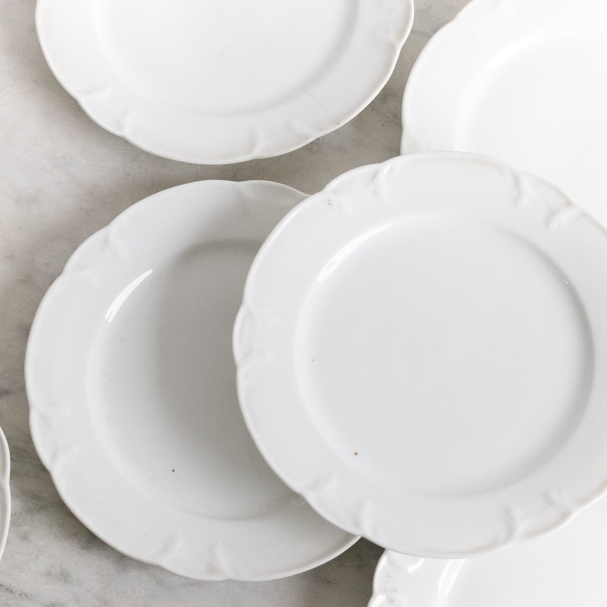 Porcelain Scalloped Edge Salad Plate Set of 6 - elsie green - The French Kitchen