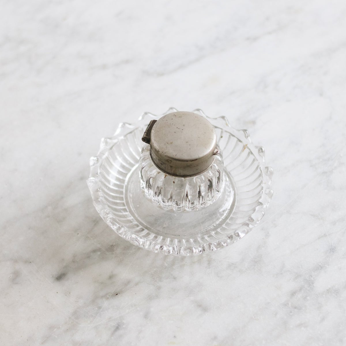 Pressed Glass Inkwell - elsie green - decor