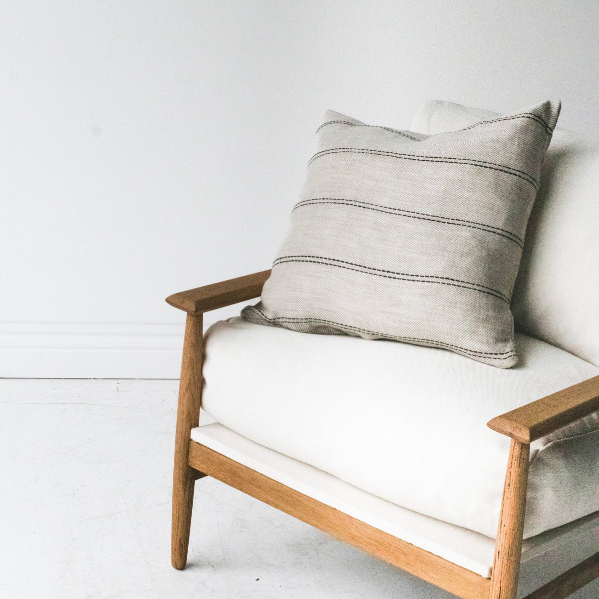 Reclaimed Oak and Linen Accent Chair - elsie green - reclaimed wood furniture