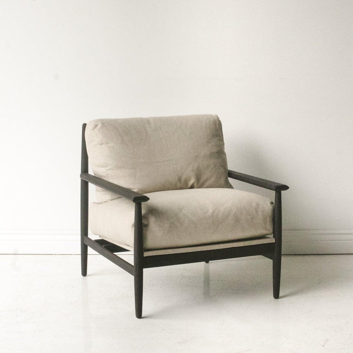 Reclaimed Oak and Linen Accent Chair - elsie green - reclaimed wood furniture