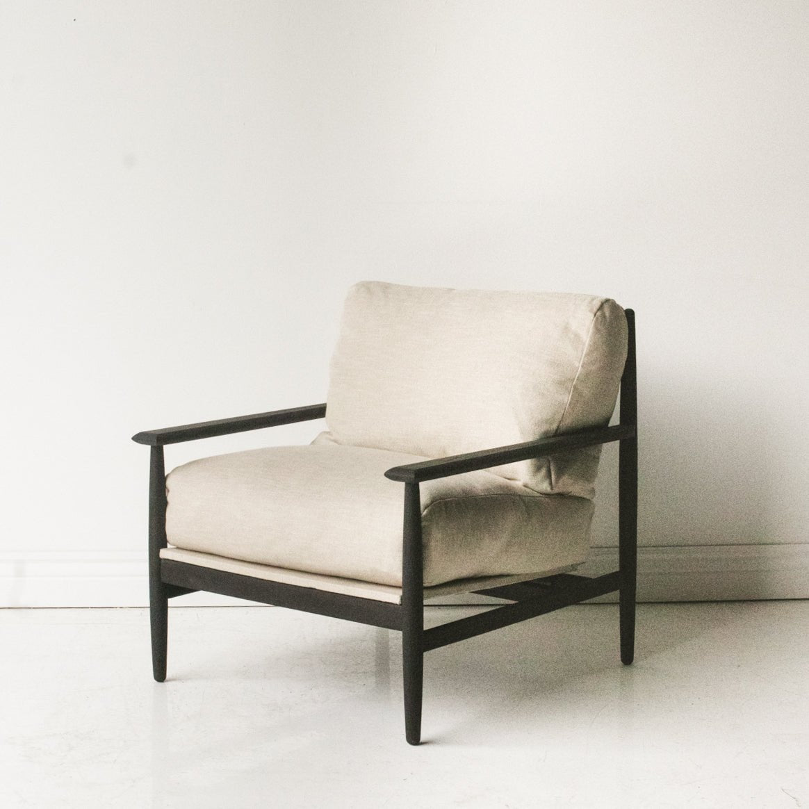 Reclaimed Oak and Linen Accent Chair - elsie green - reclaimed wood furniture