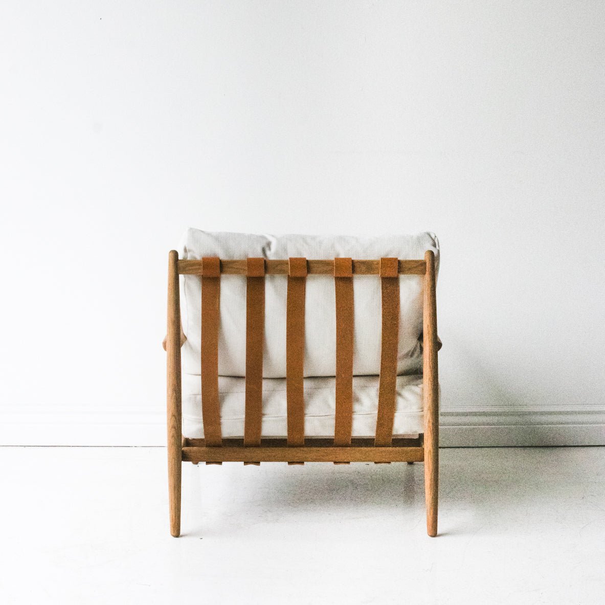 Reclaimed Oak and Linen Accent Chair - elsie green - reclaimed wood furniture