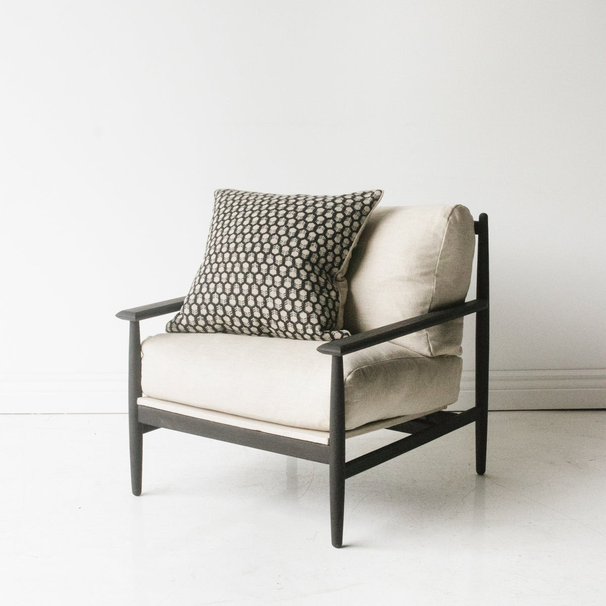 Reclaimed Oak and Linen Accent Chair - elsie green - reclaimed wood furniture