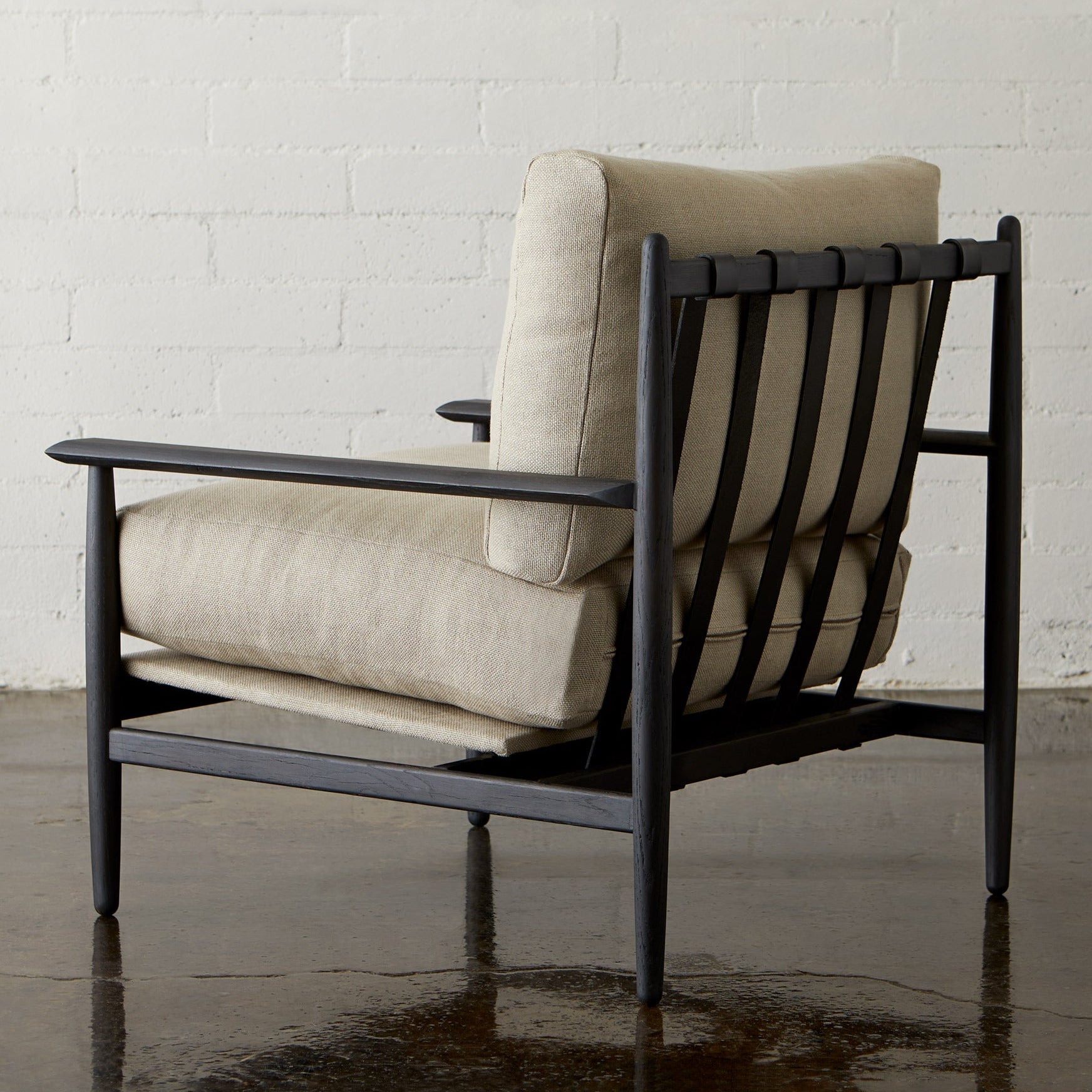 Reclaimed Oak and Linen Accent Chair - elsie green - reclaimed wood furniture