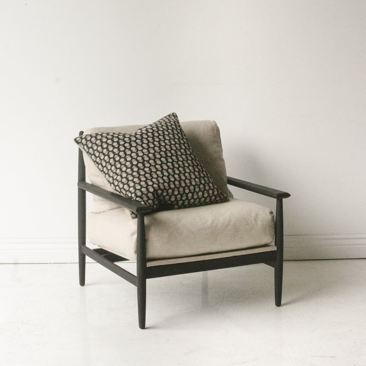 Reclaimed Oak and Linen Accent Chair - elsie green - reclaimed wood furniture