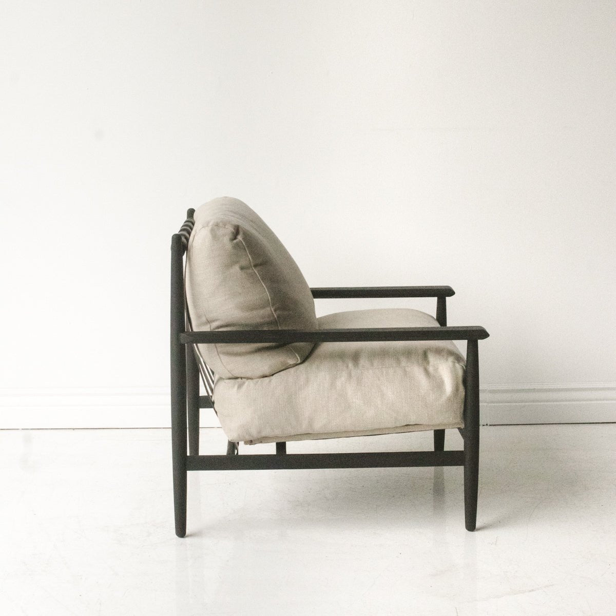 Reclaimed Oak and Linen Accent Chair - elsie green - reclaimed wood furniture