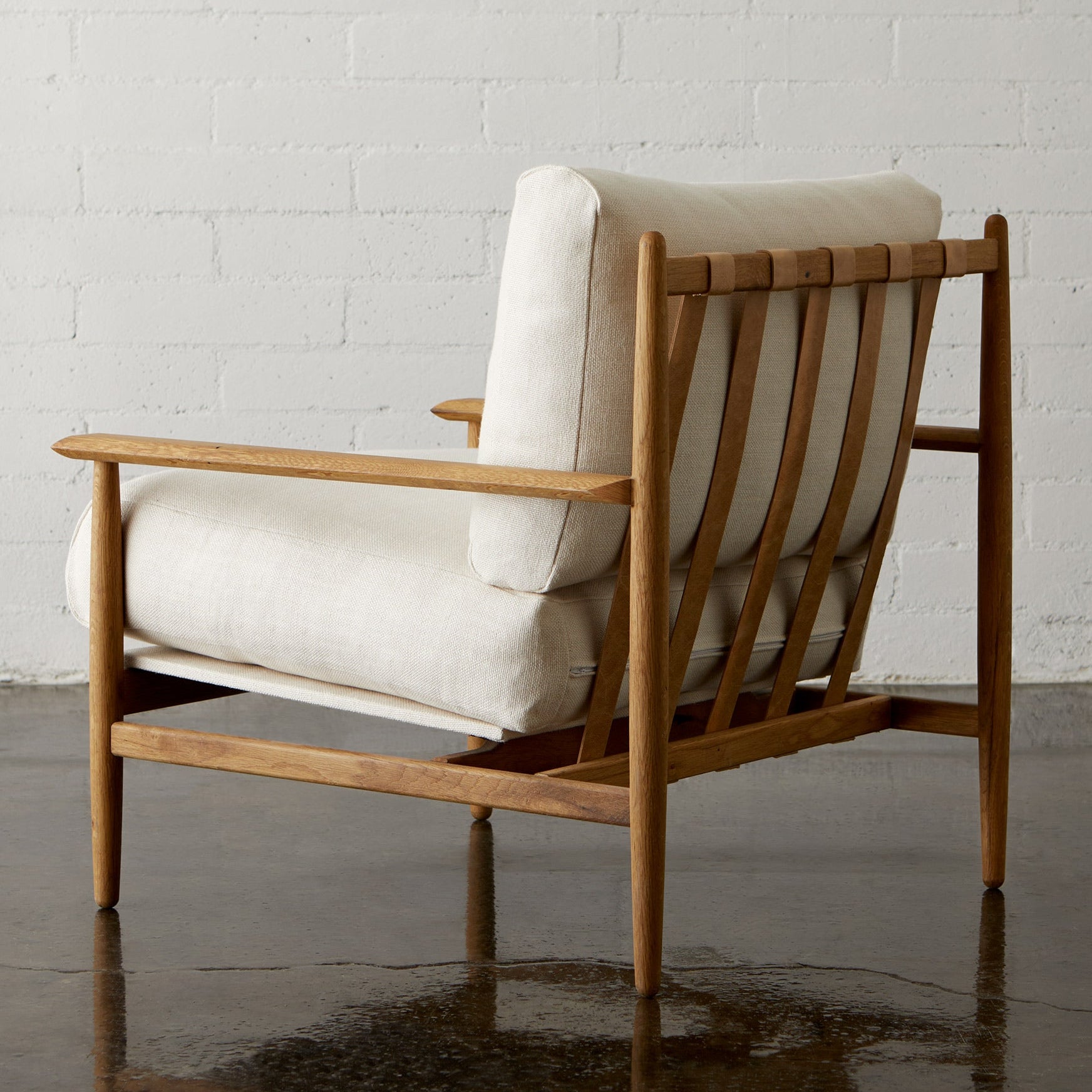 Reclaimed Oak and Linen Accent Chair - elsie green - reclaimed wood furniture