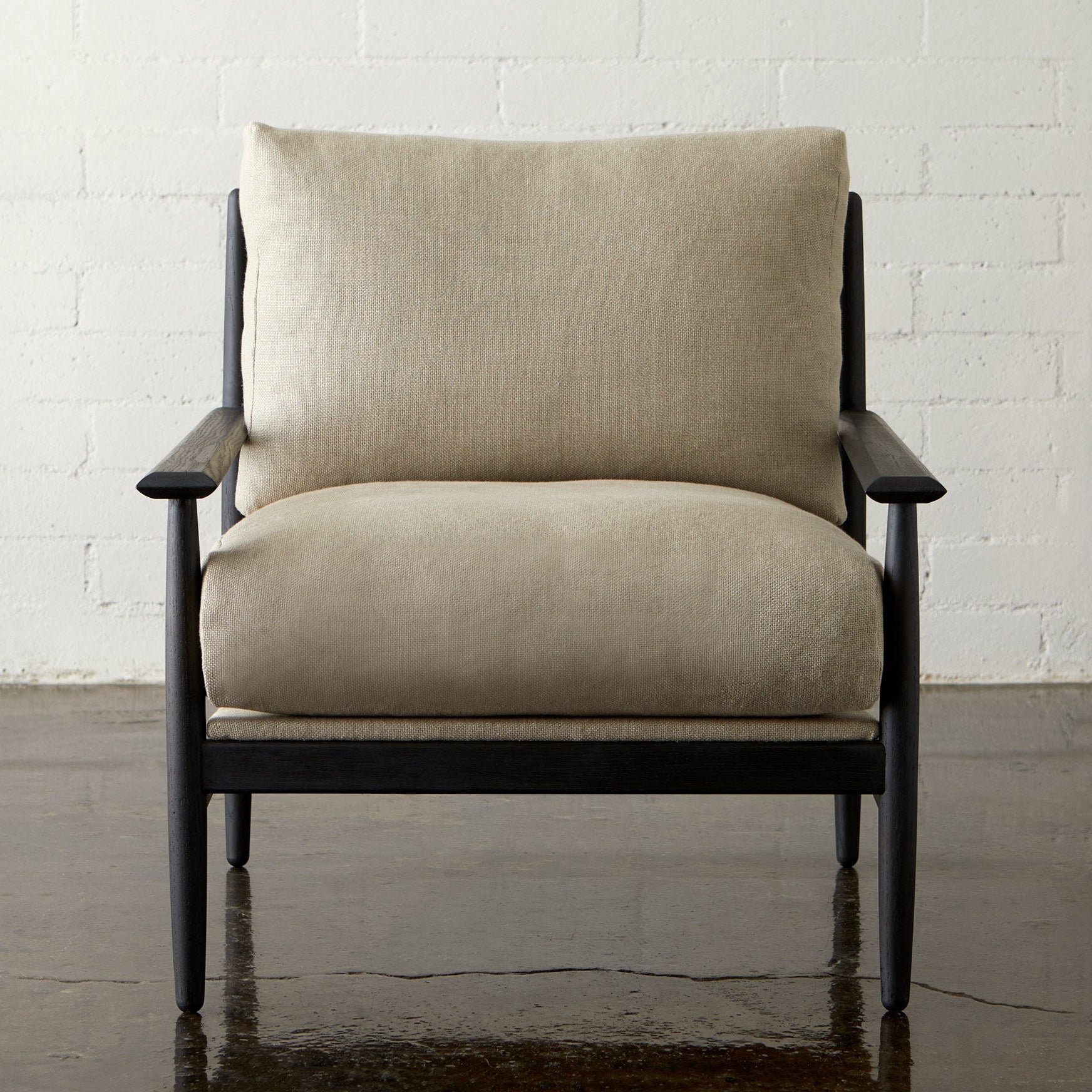 Reclaimed Oak and Linen Accent Chair - elsie green - reclaimed wood furniture