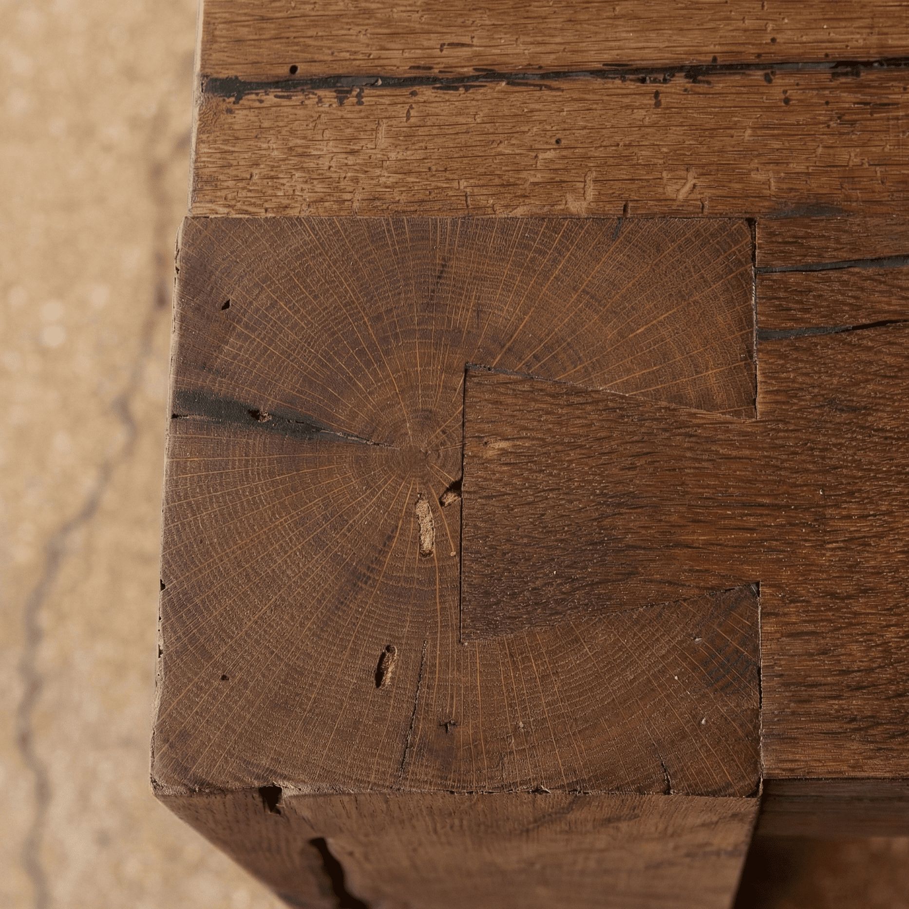 Reclaimed Oak Parsons Style Dining Table - elsie green - reclaimed wood furniture