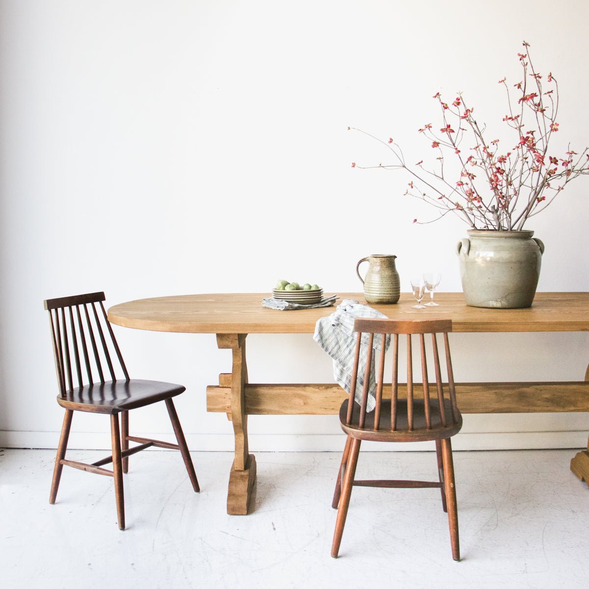 Reclaimed Wood Oval Monastery Dining Table - elsie green - reclaimed wood furniture