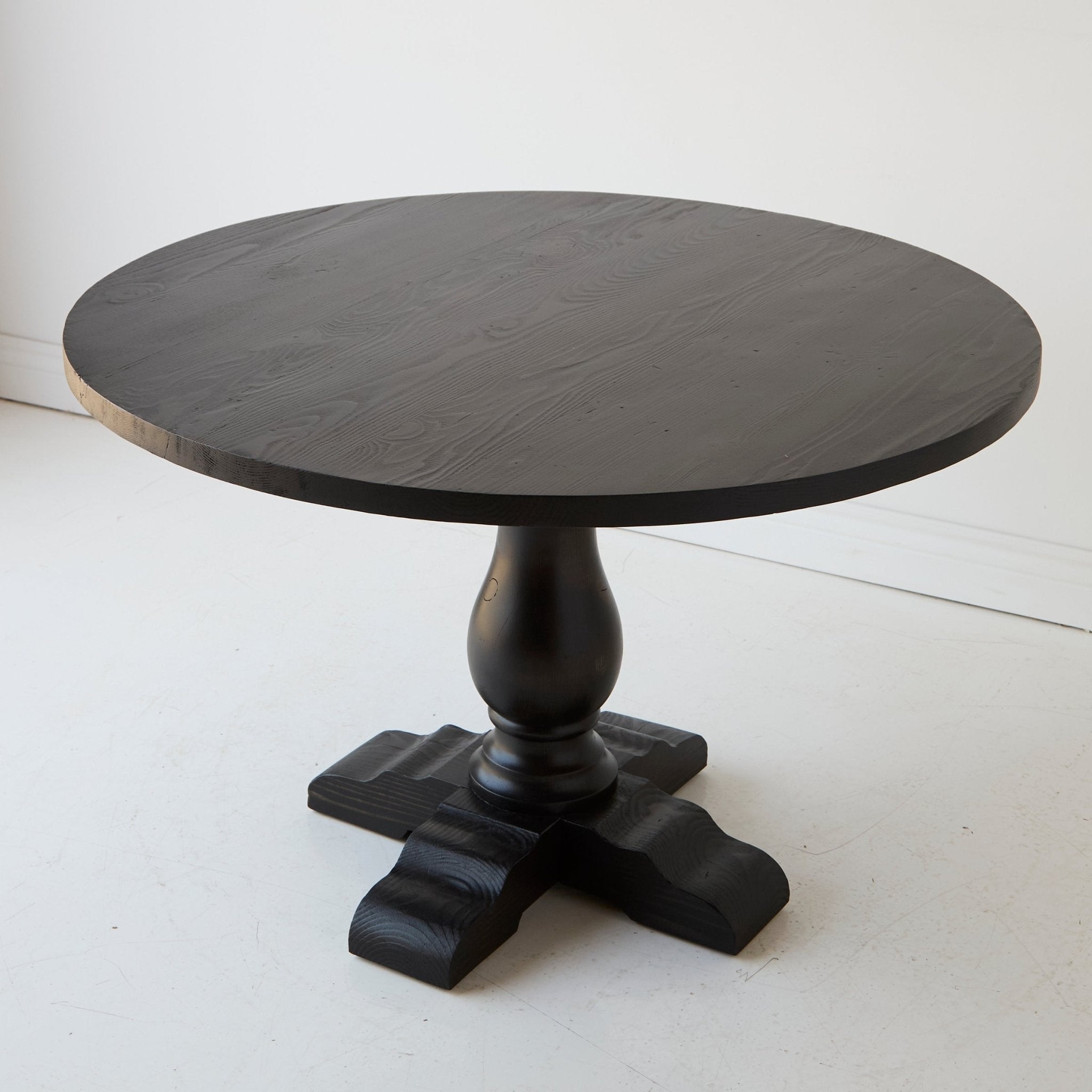 Reclaimed Wood Pedestal Dining Table - elsie green - Custom Furniture