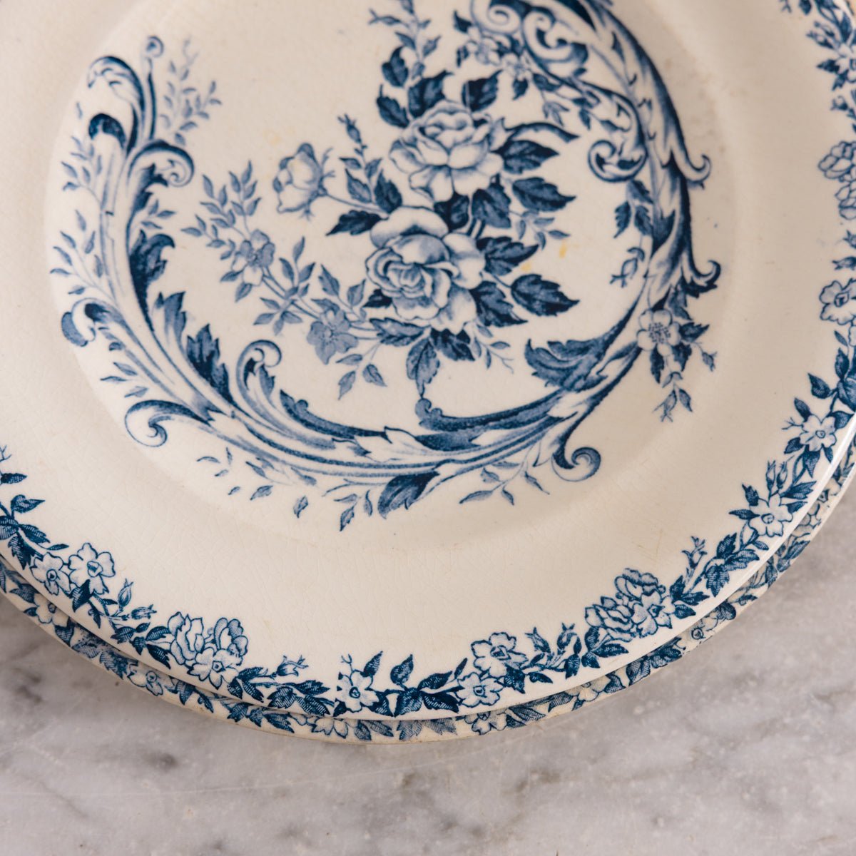 Rocaille Transferware Salad Plate Set of 4 - elsie green - the french kitchen