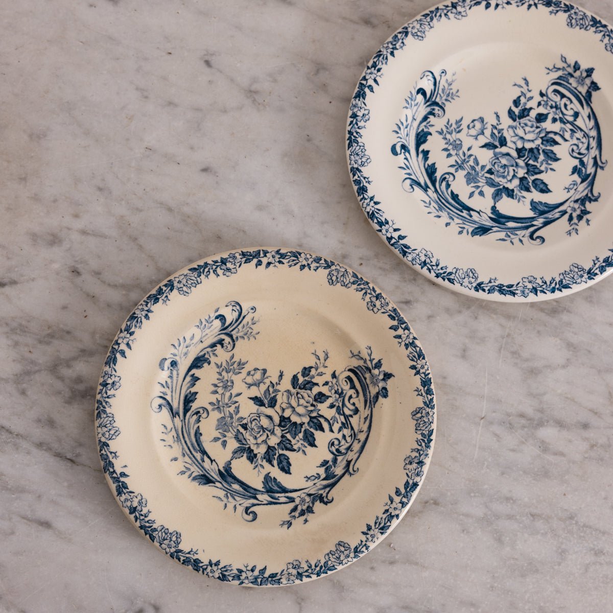 Rocaille Transferware Salad Plate Set of 4 - elsie green - the french kitchen