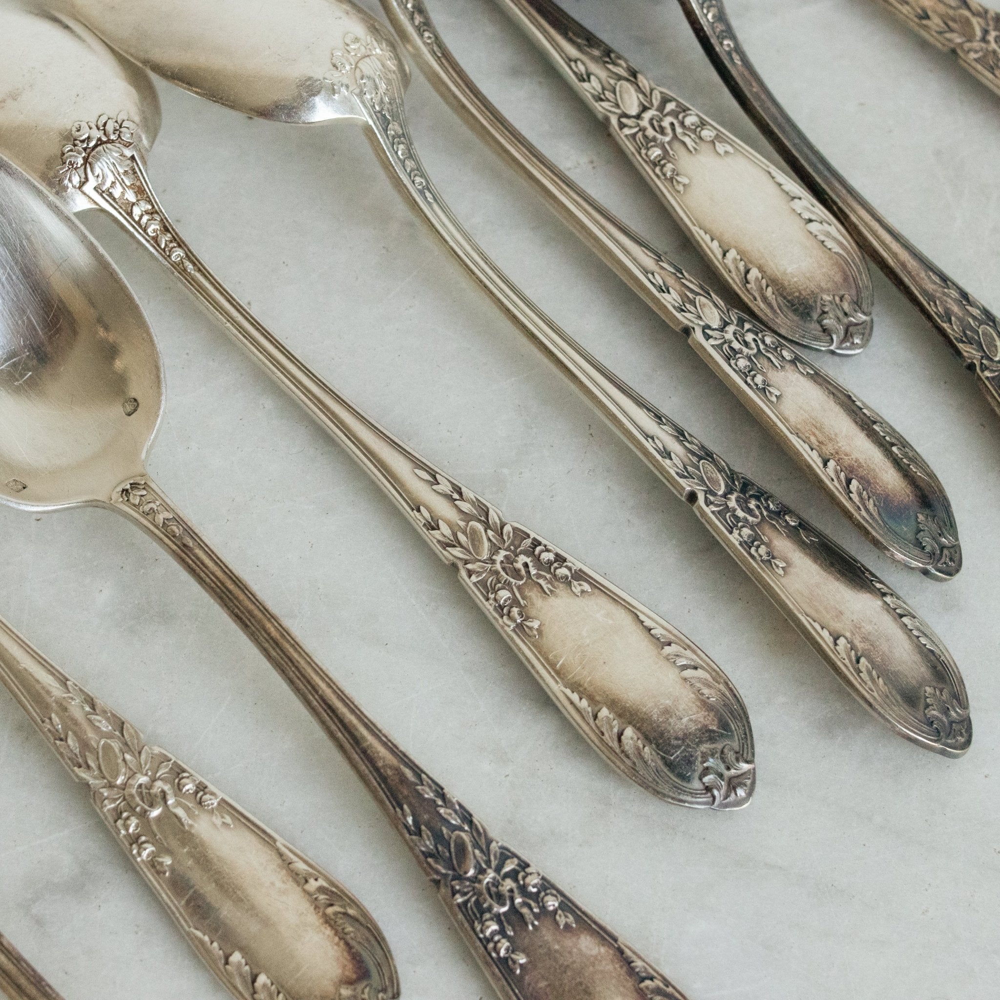 Roccoco Silver Teaspoon Set Of 12 - elsie green - The French Kitchen