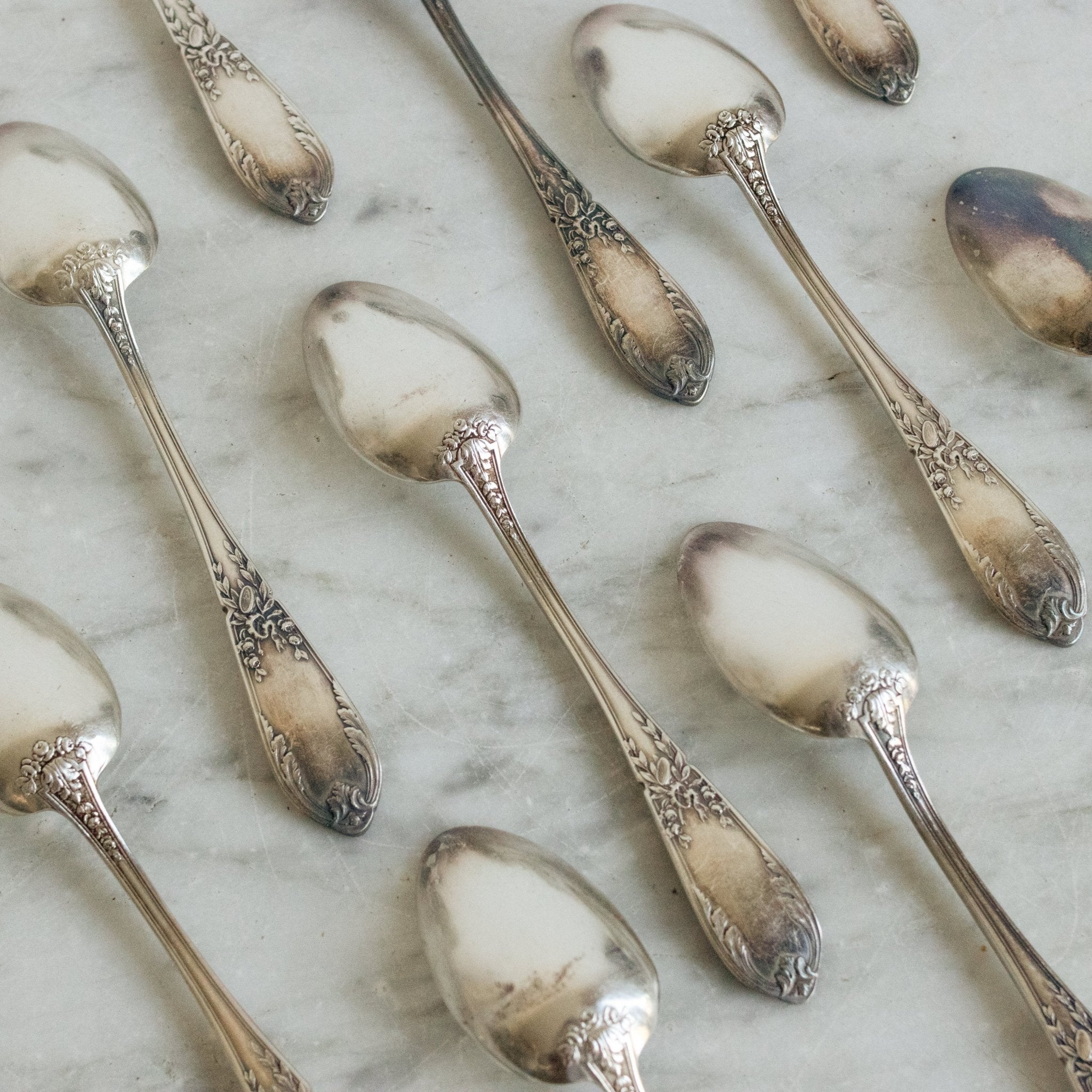 Roccoco Silver Teaspoon Set Of 12 - elsie green - The French Kitchen