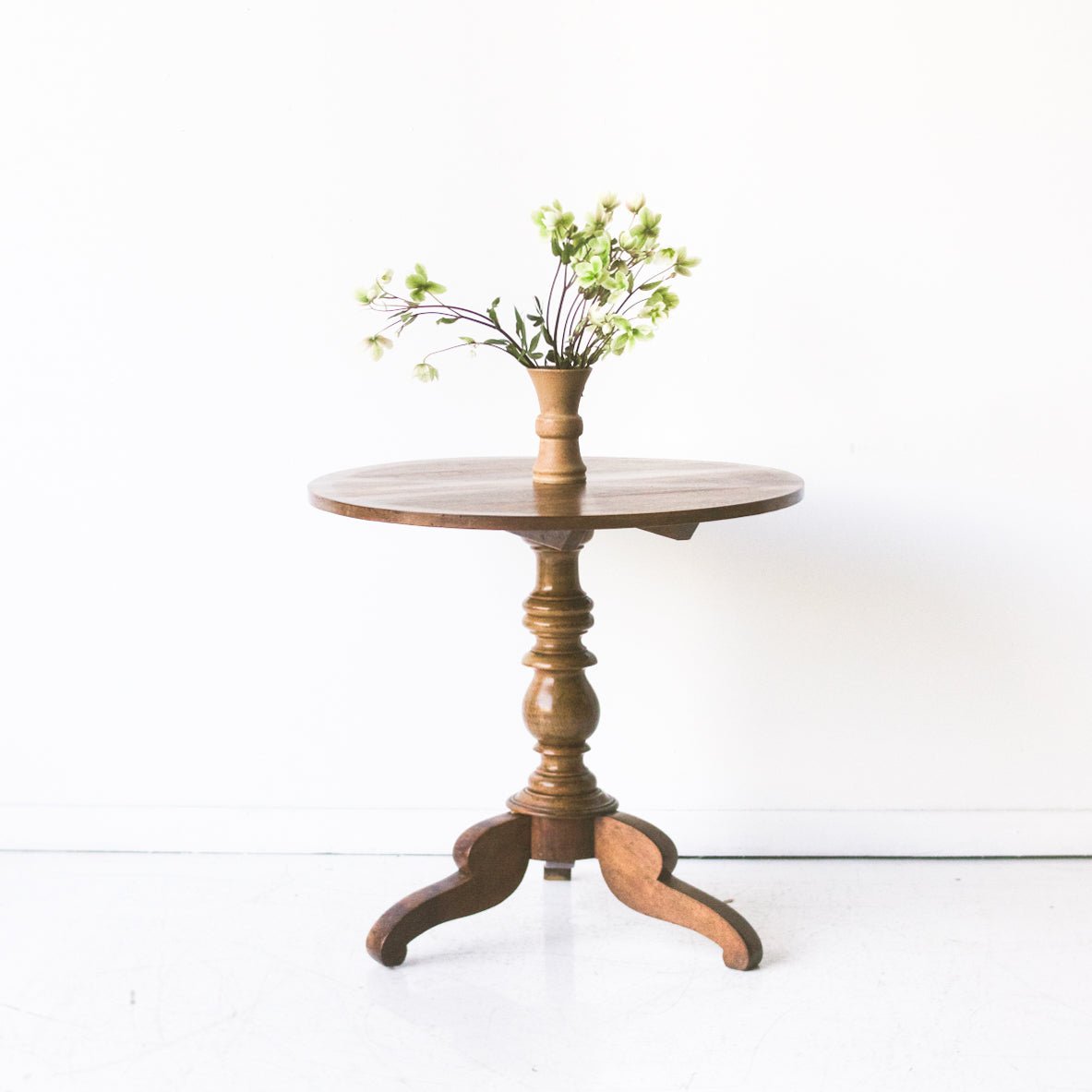 Round Walnut Pedestal Table - elsie green - Furniture