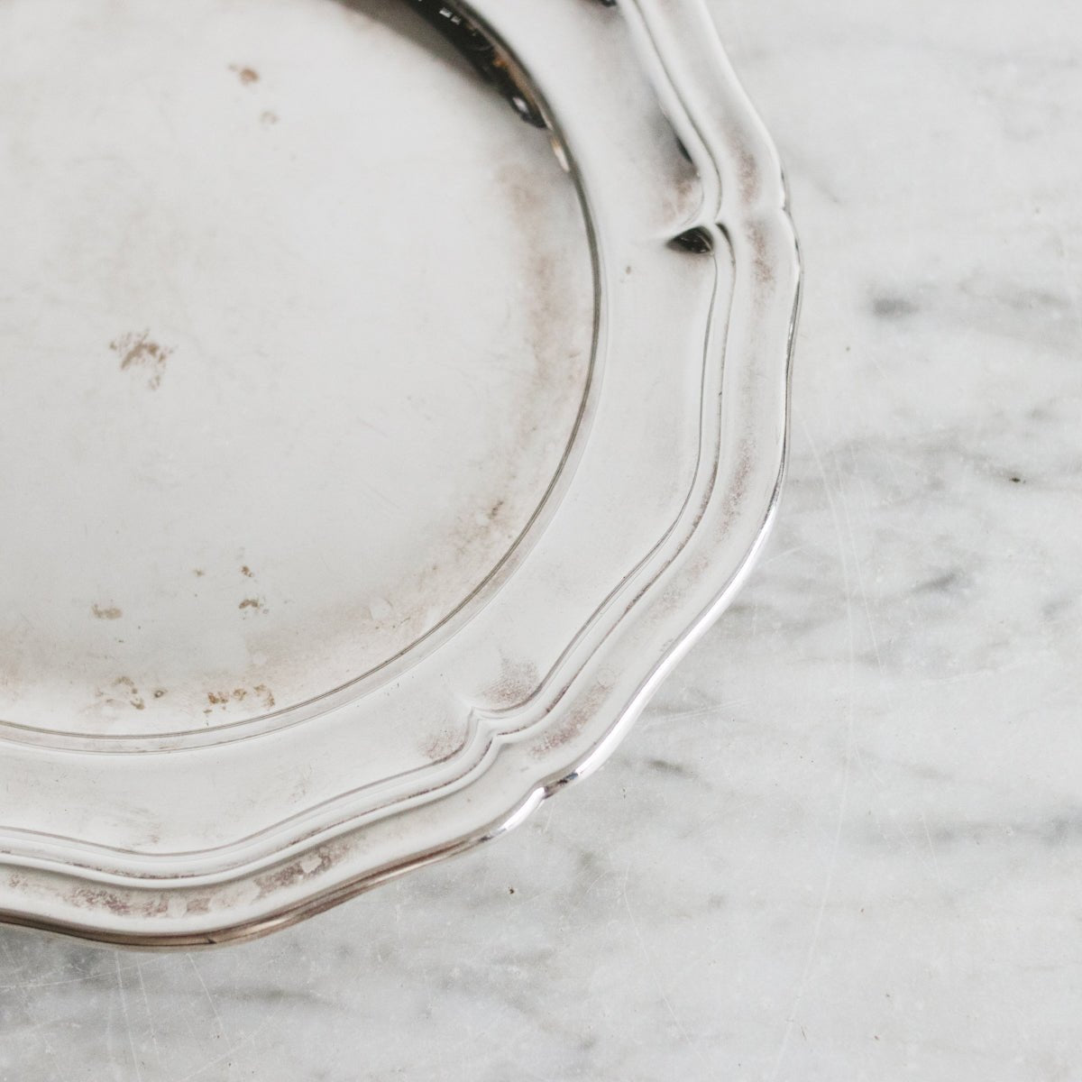Scalloped Silver Tray - elsie green - The French Kitchen