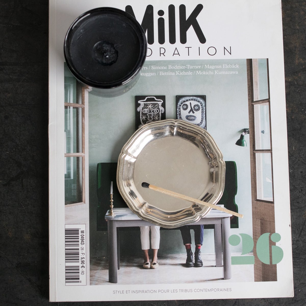 Scented Candle with Silver Coaster & Matches - elsie green - decor