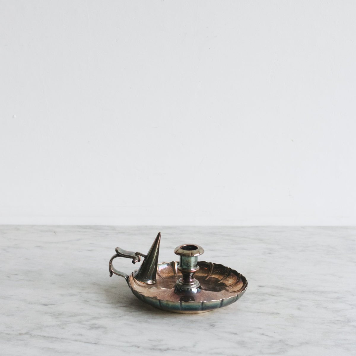 Silver Chamber Candlestick With Snuffer - elsie green - decor